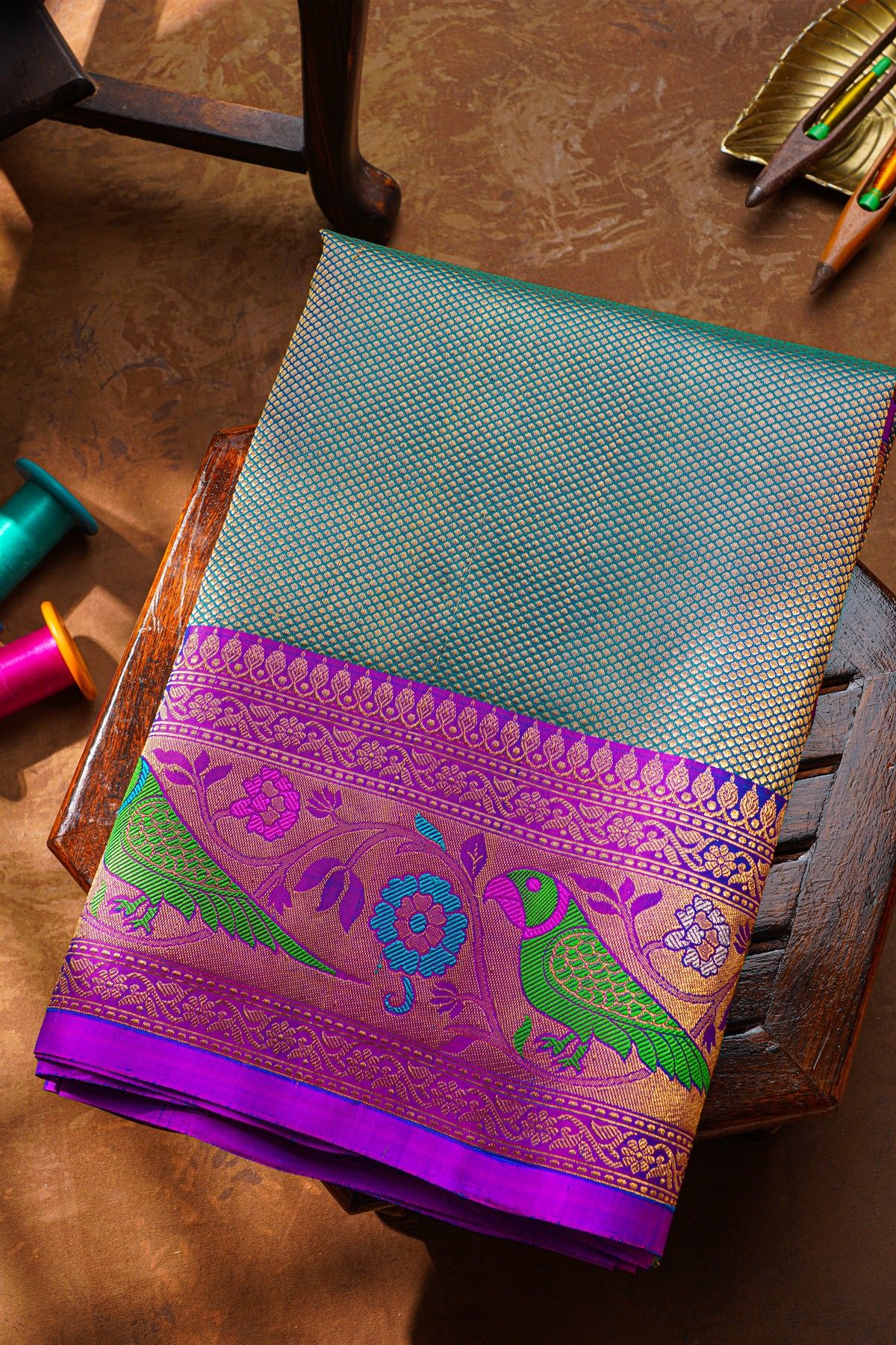 Gadwal Silk Blue Saree