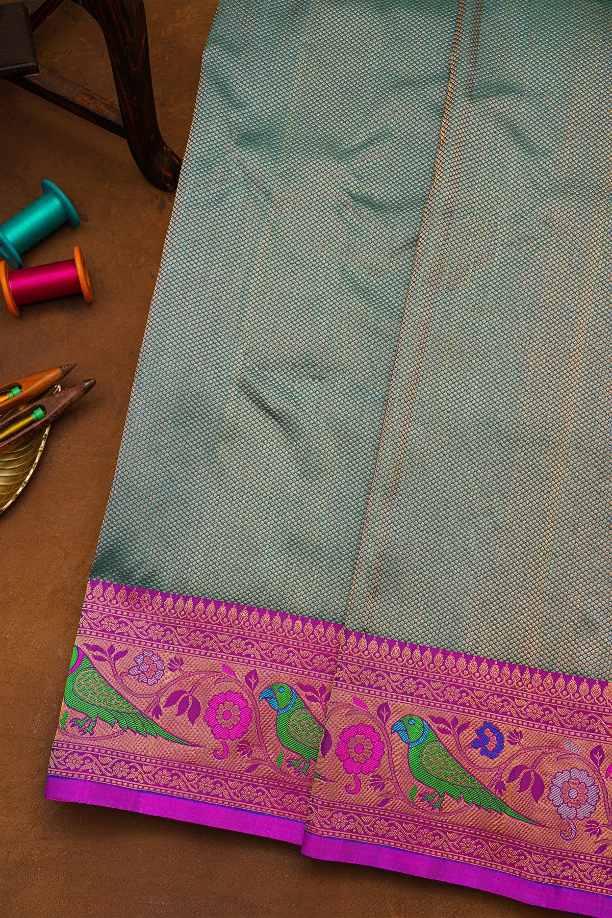 Gadwal Silk Blue Saree