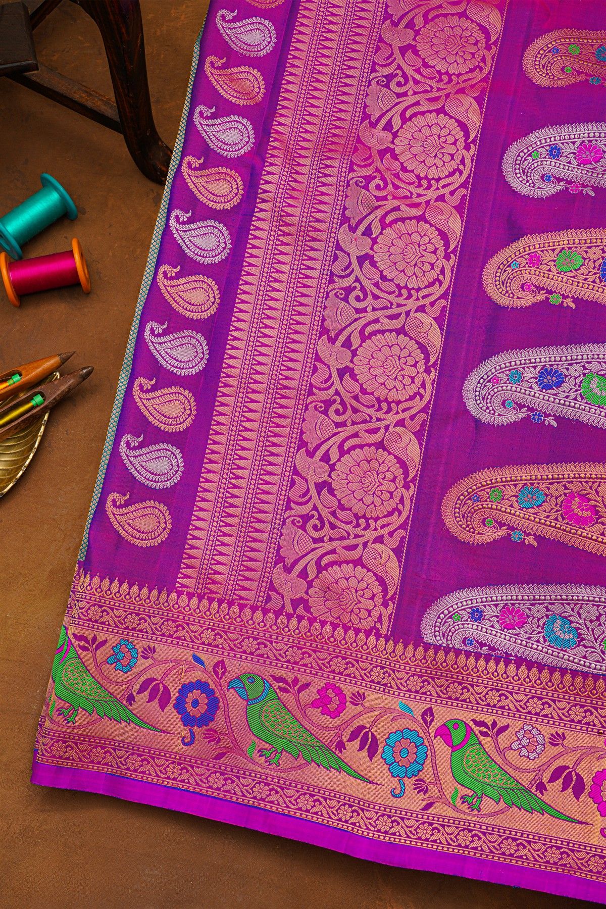 Gadwal Silk Blue Saree
