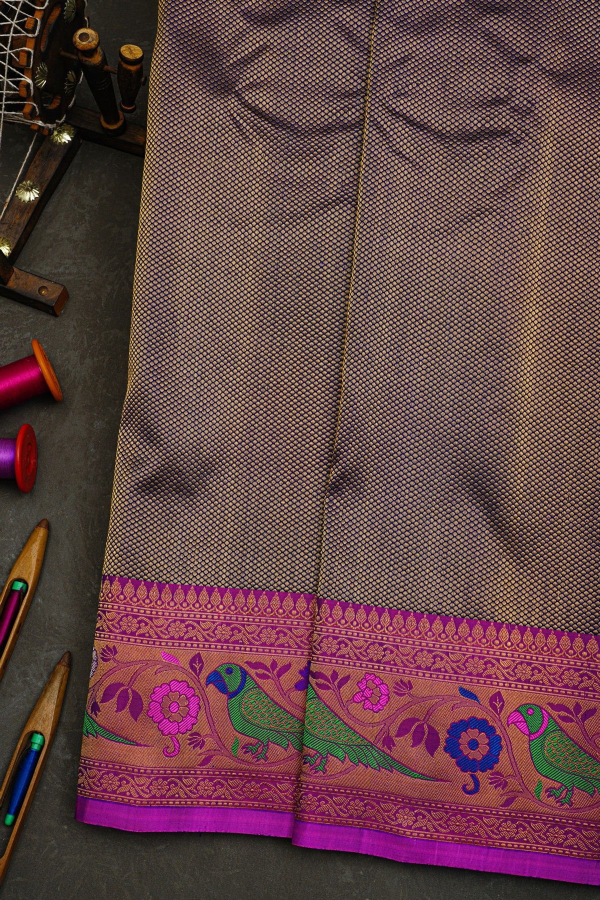 Gadwal Silk Dual Colour Saree