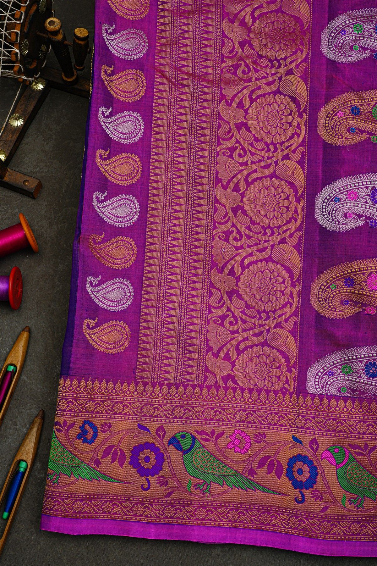 Gadwal Silk Dual Colour Saree