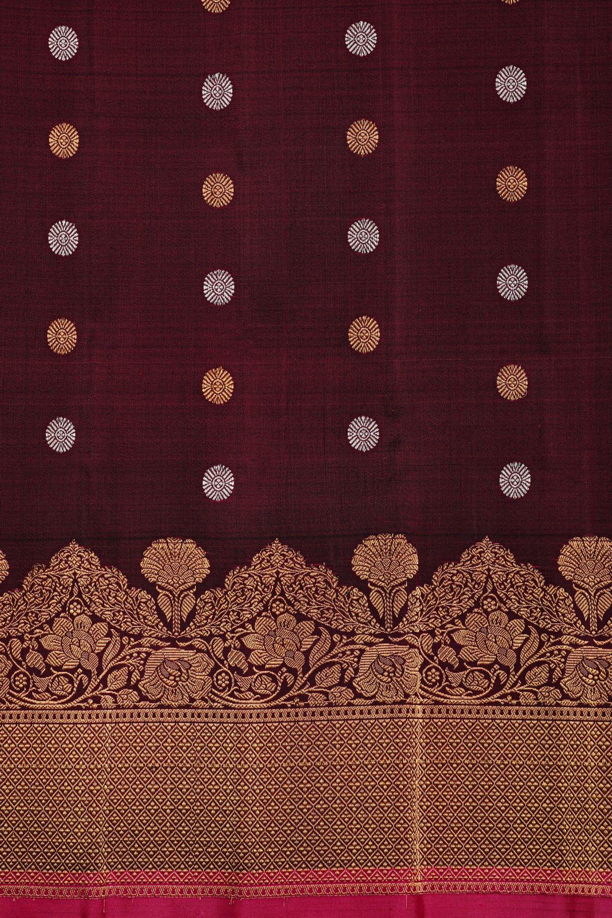 Gadwal Silk Wine Saree