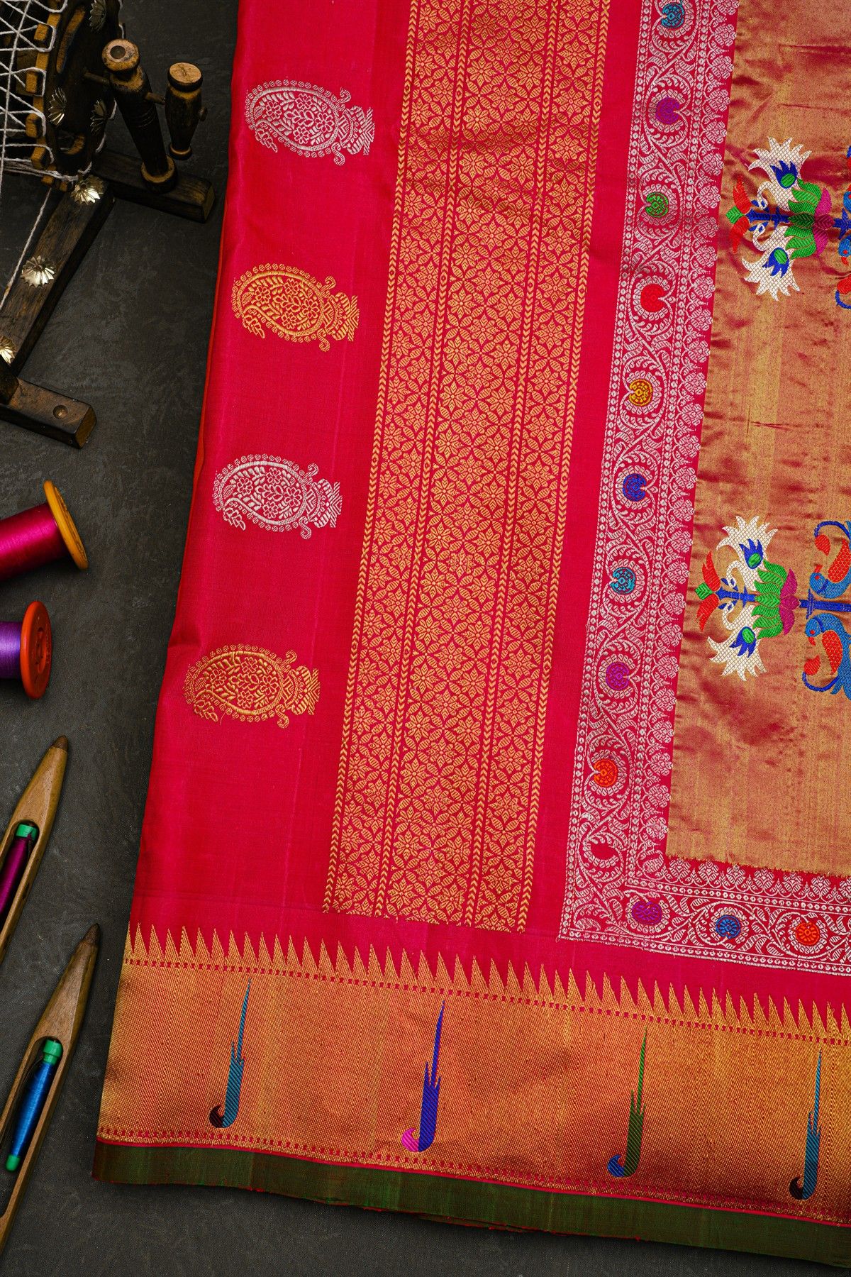 Gadwal Silk Mustard Saree
