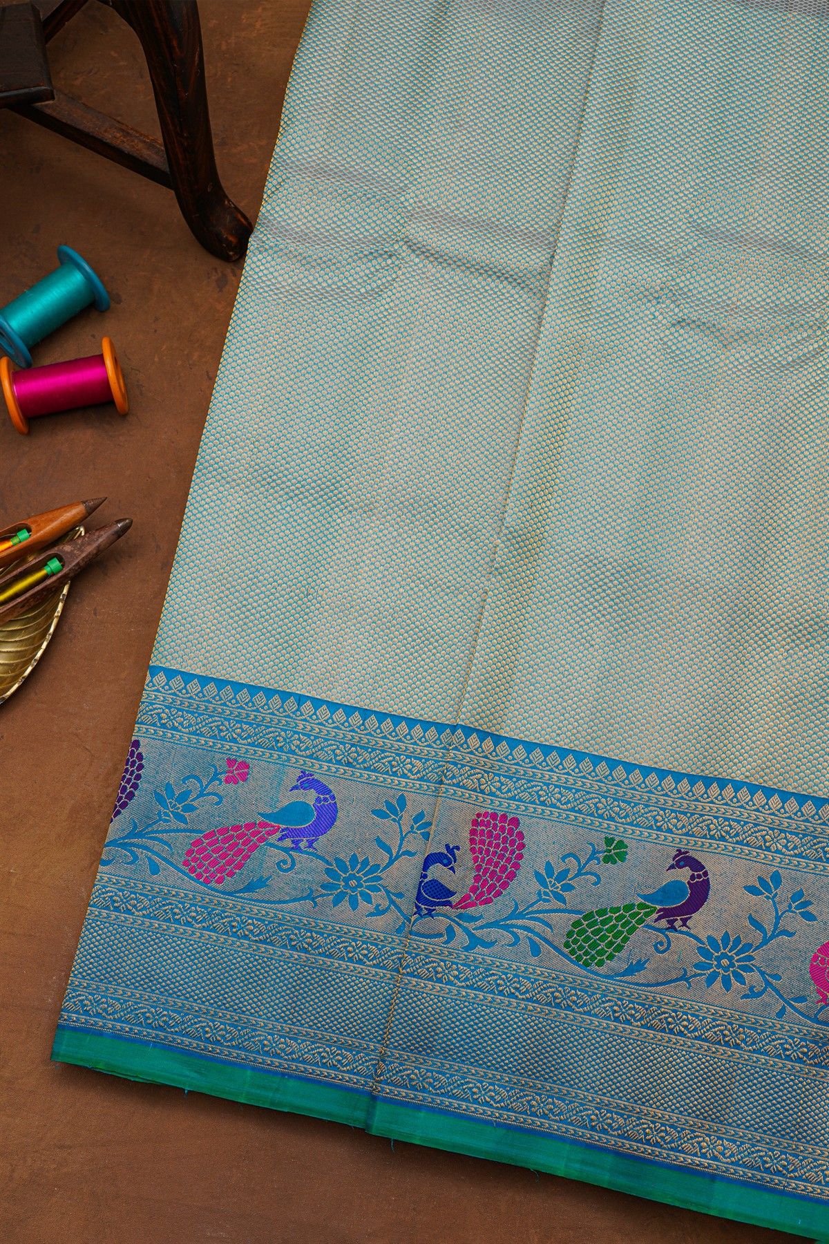 Gadwal Silk Blue Saree