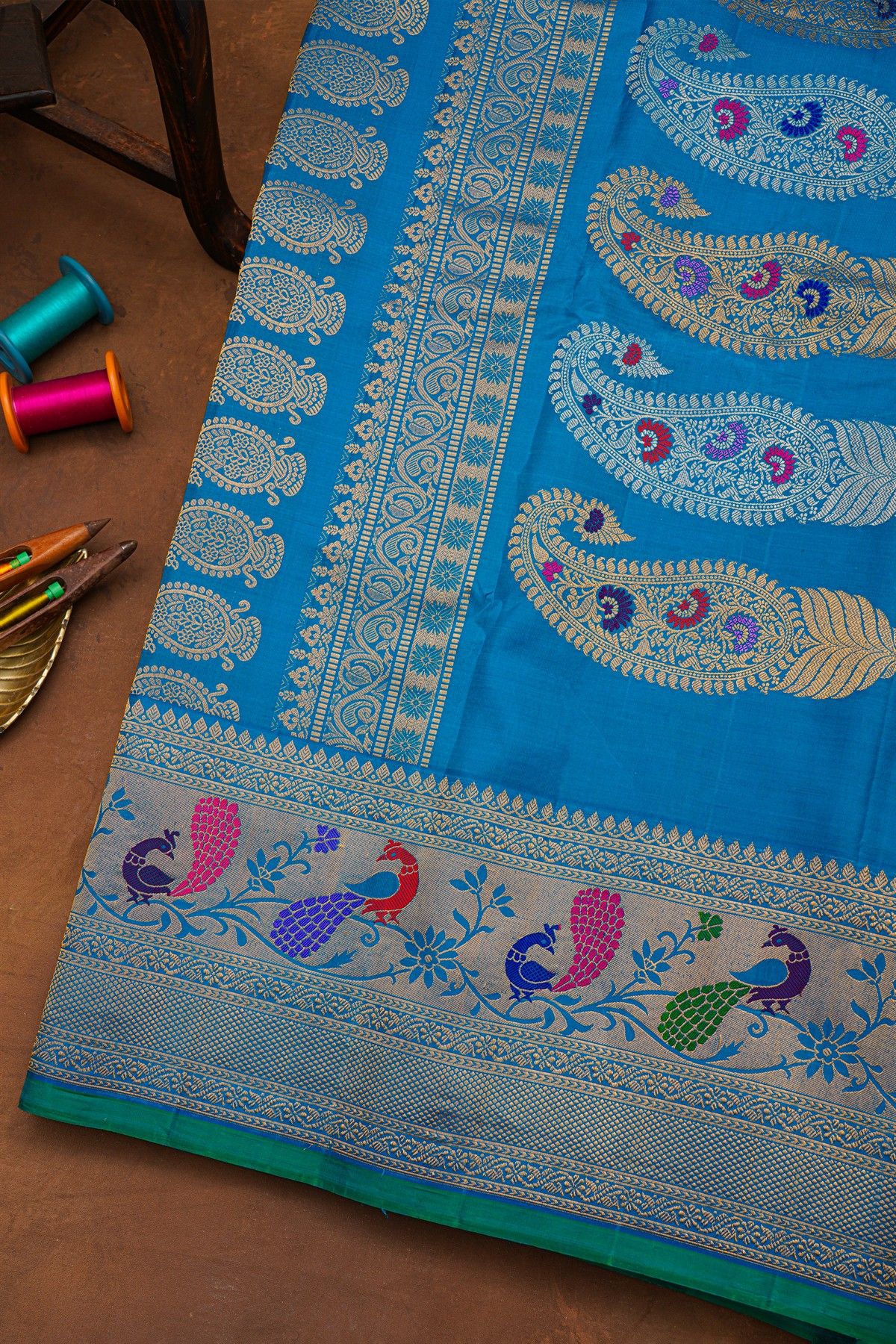 Gadwal Silk Blue Saree