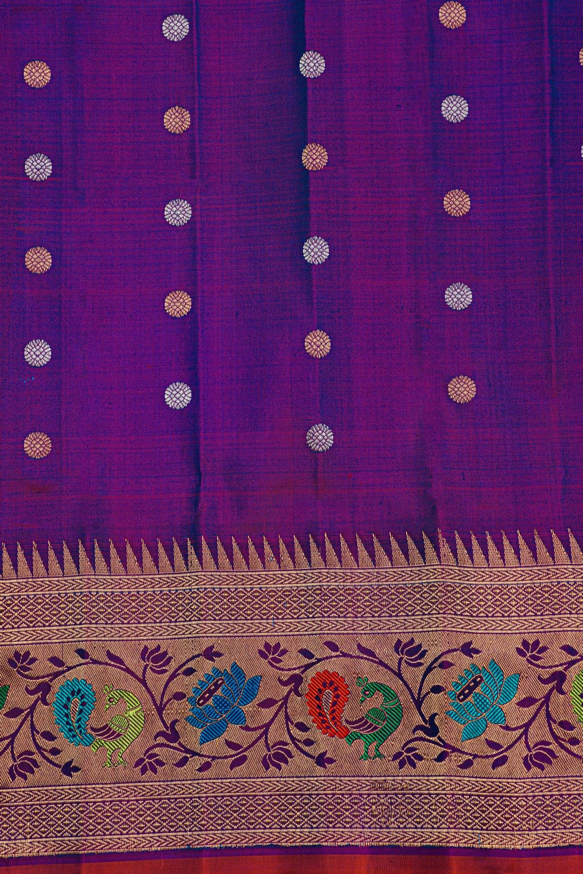 Gadwal Silk Peacock Blue Saree