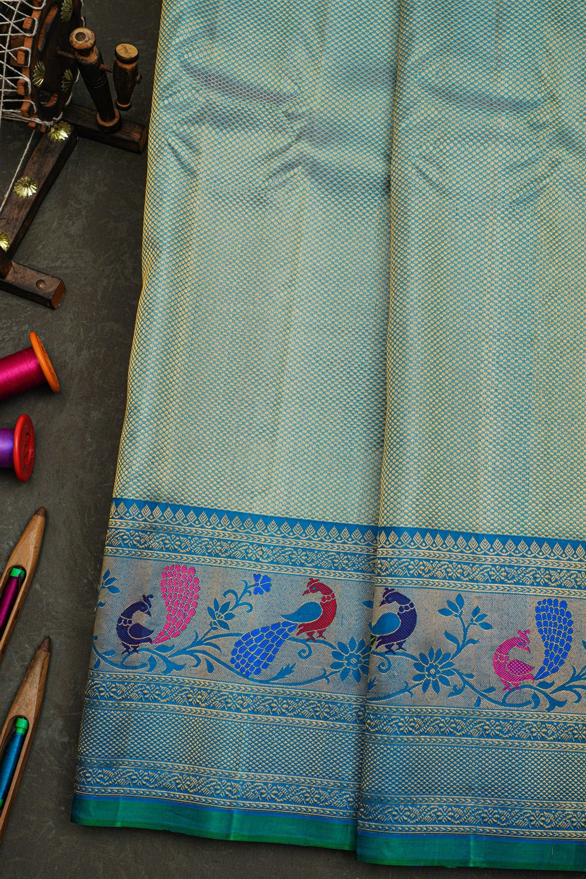 Gadwal Silk Blue Saree