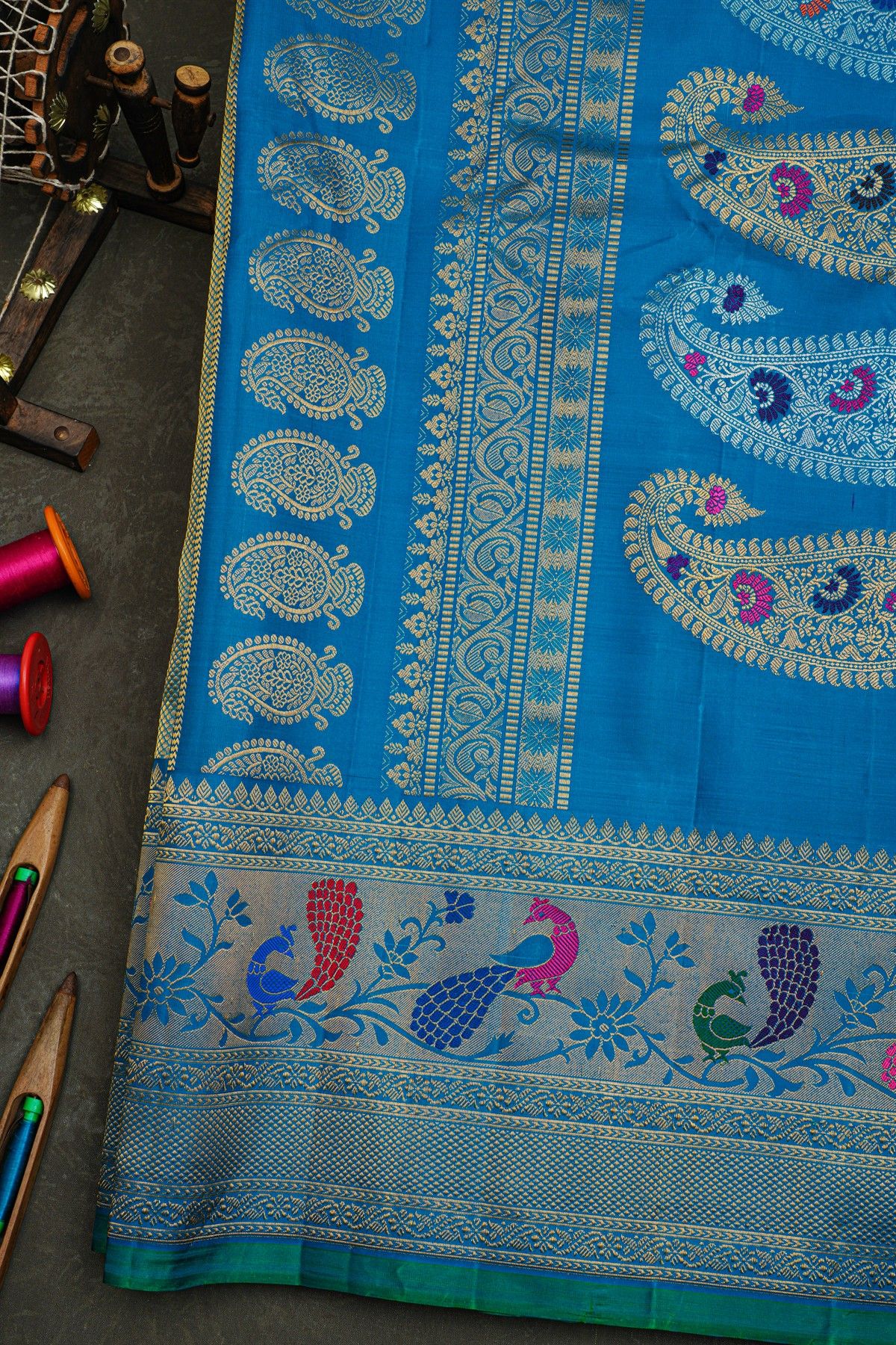 Gadwal Silk Blue Saree