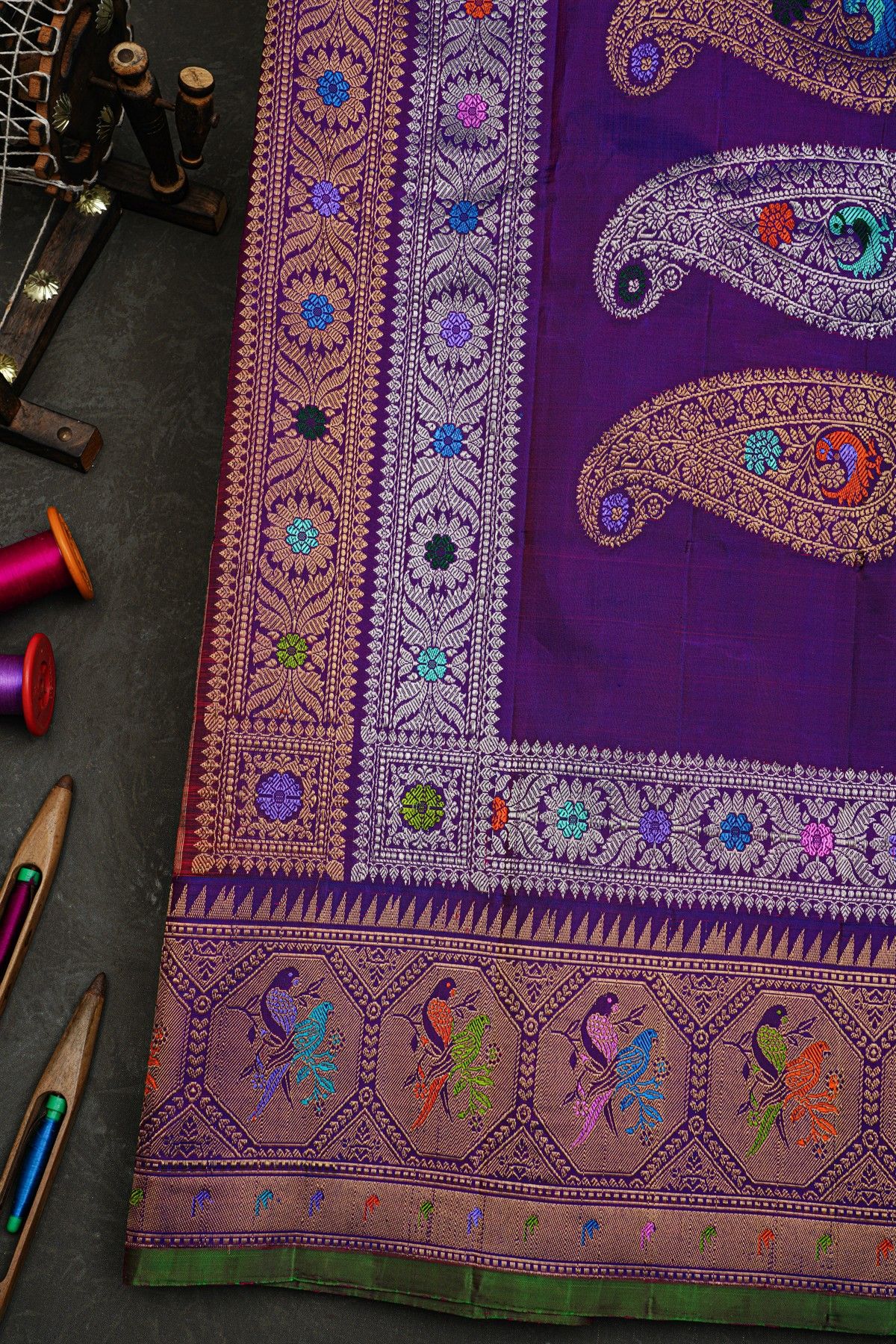 Gadwal Silk Red Saree