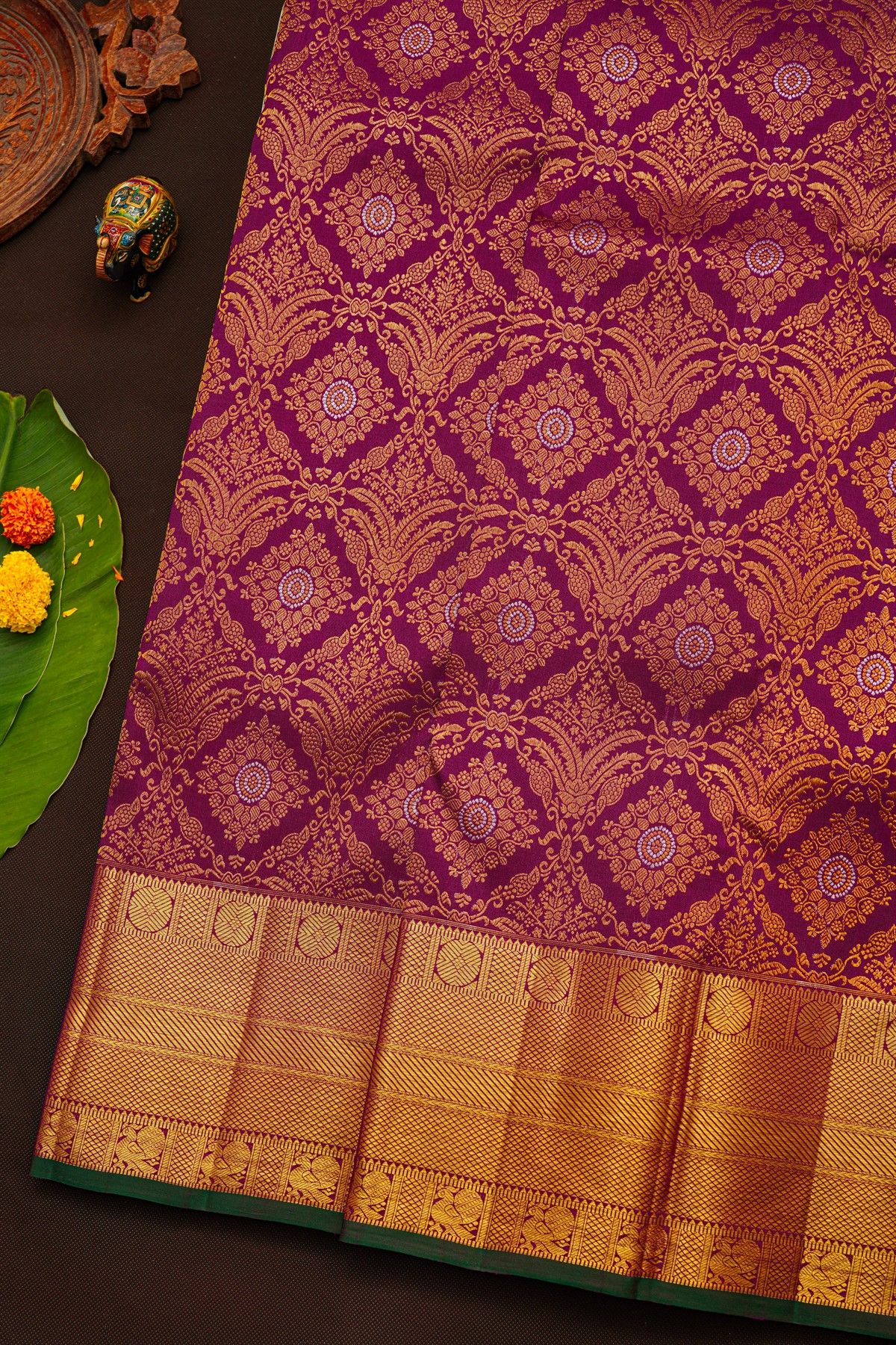 Kanchipuram Silk Purple Saree