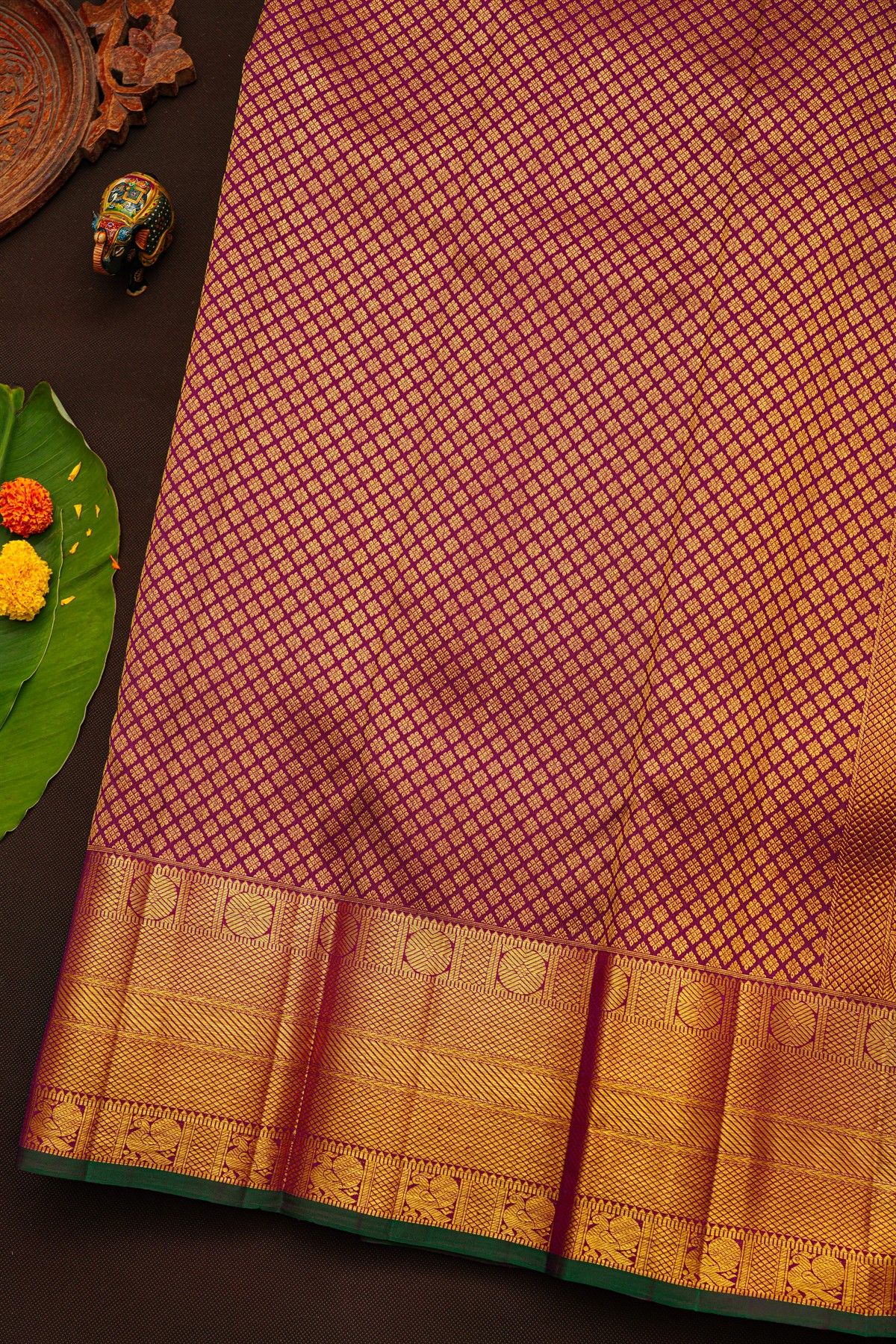 Kanchipuram Silk Purple Saree