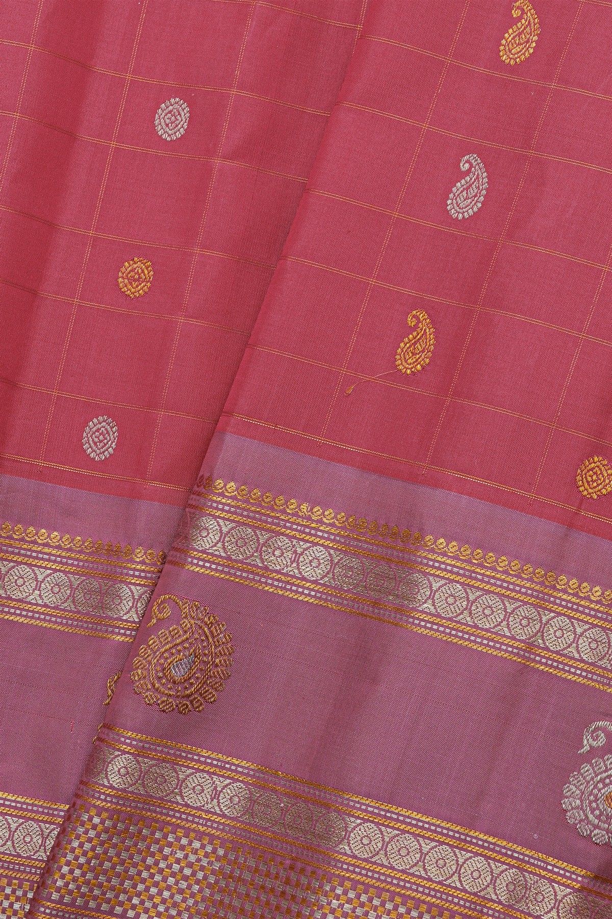 Gadwal Silk Pink Saree