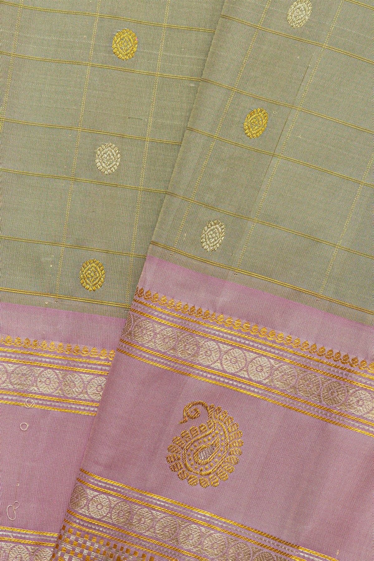 Gadwal Silk Pista Green Saree