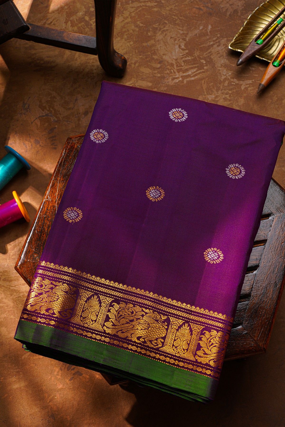 Gadwal Silk Purple Saree