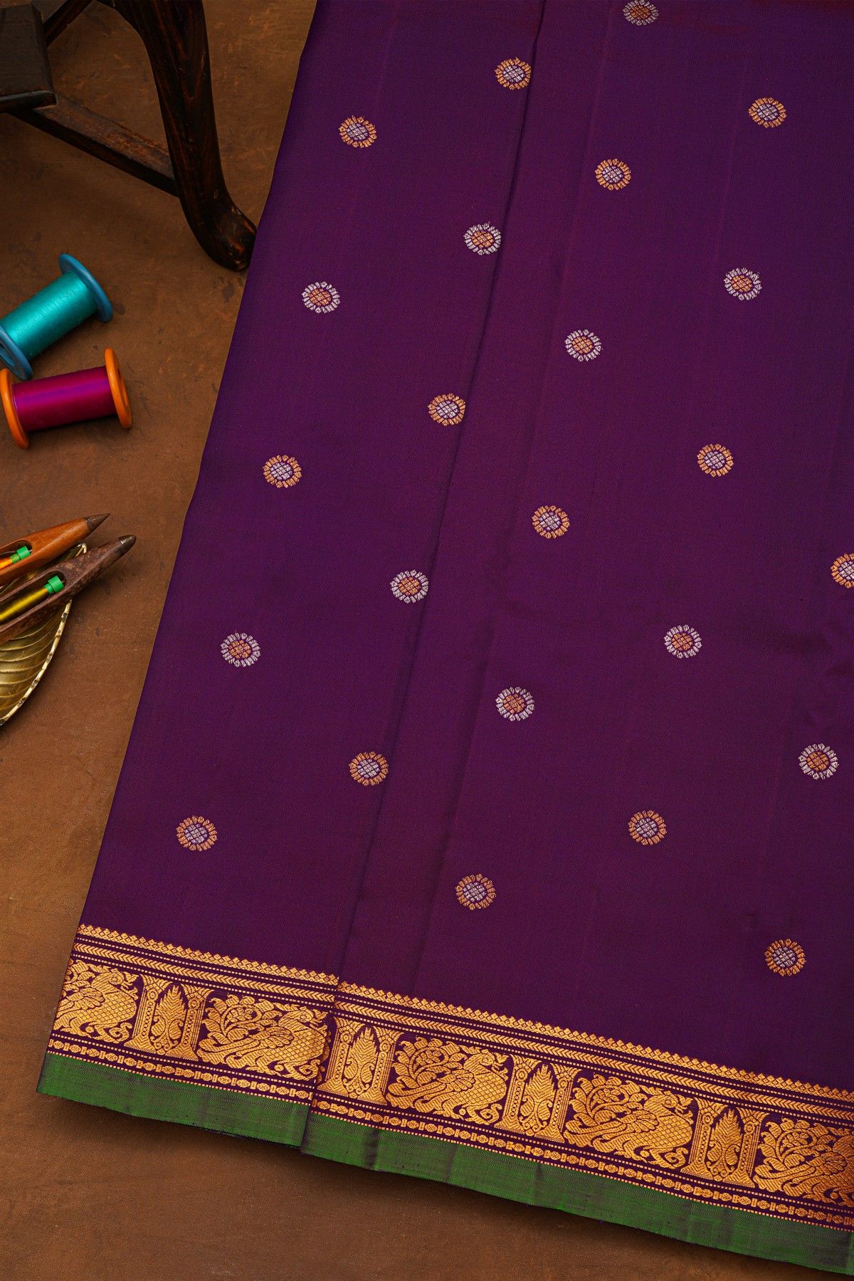 Gadwal Silk Purple Saree