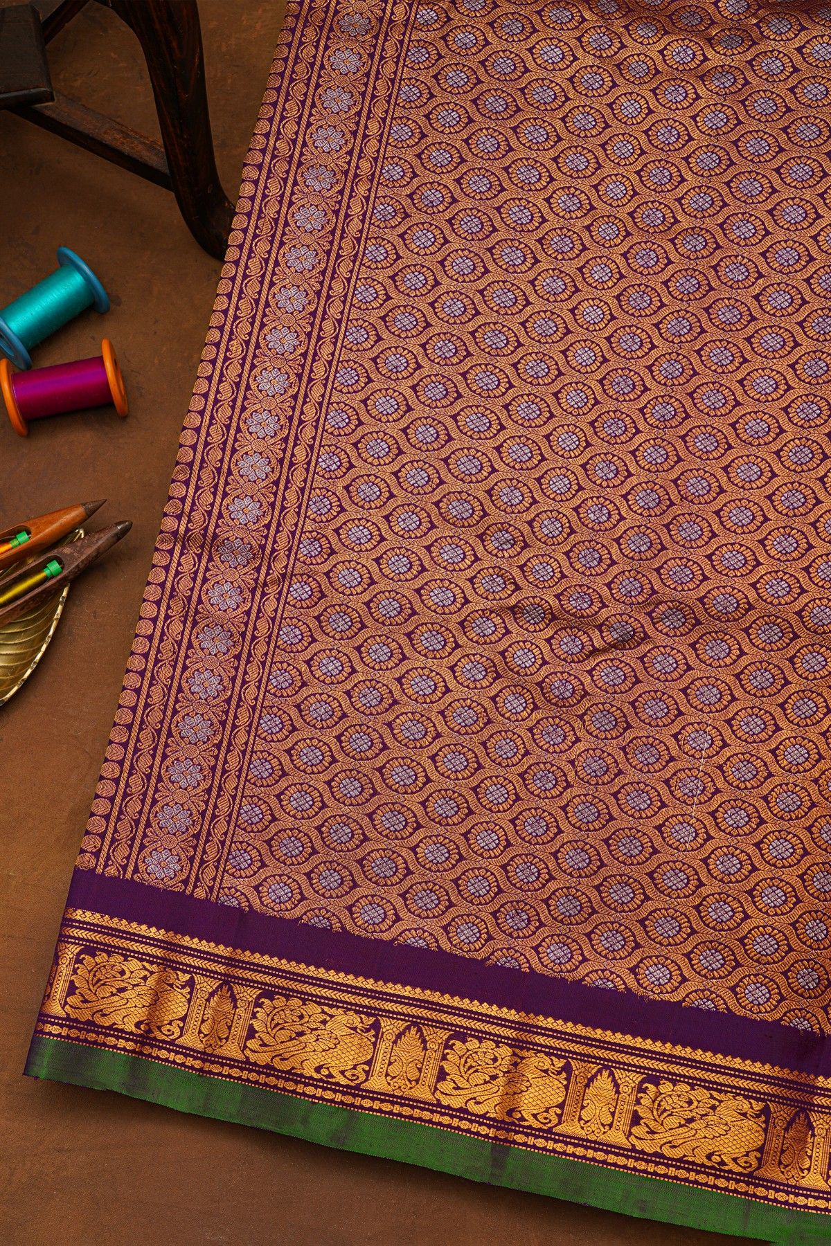 Gadwal Silk Purple Saree