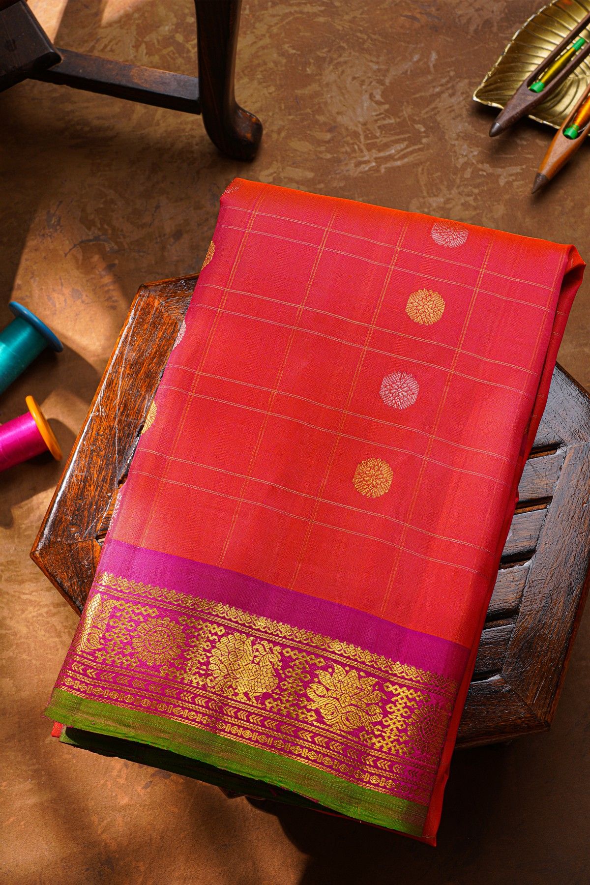 Gadwal Silk Pink Saree