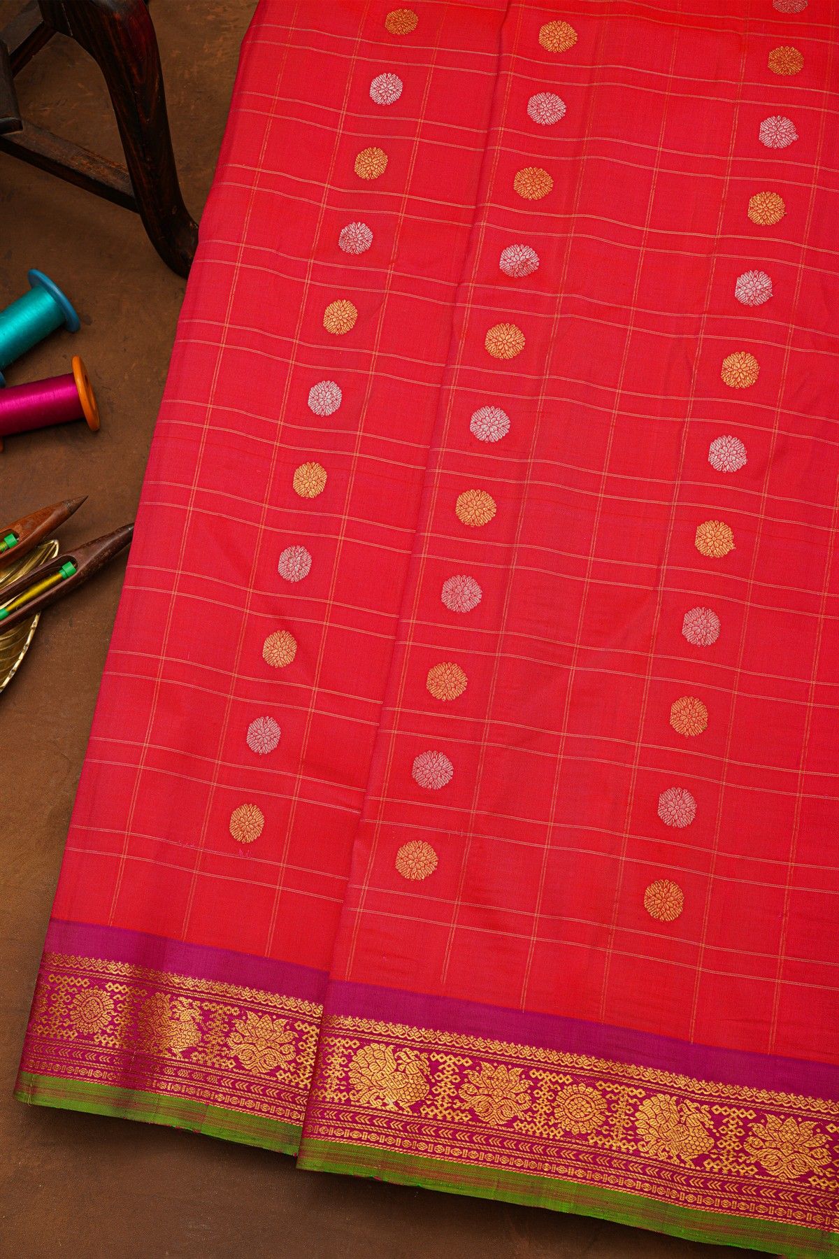Gadwal Silk Pink Saree