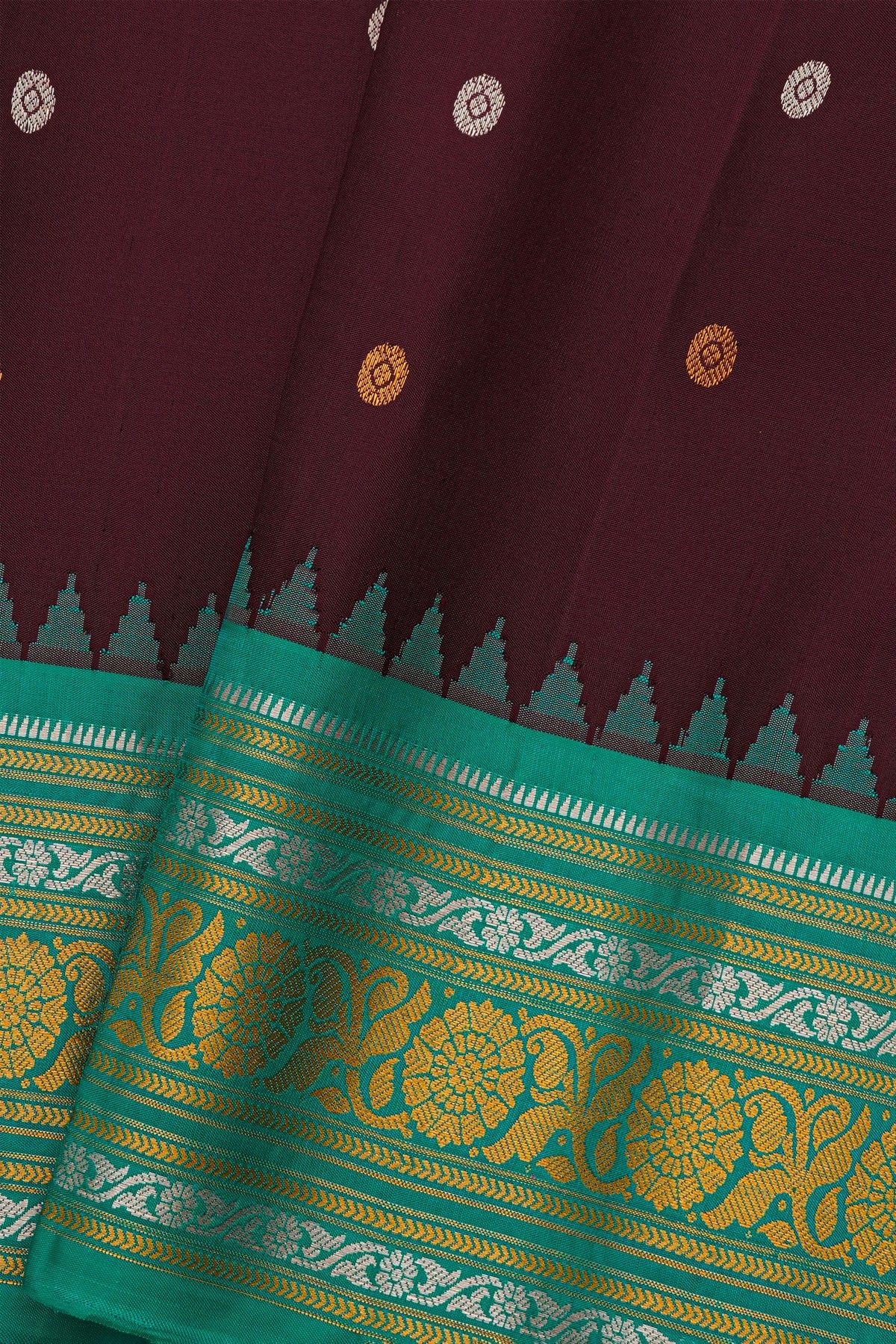 Gadwal Silk Dark Brown Saree