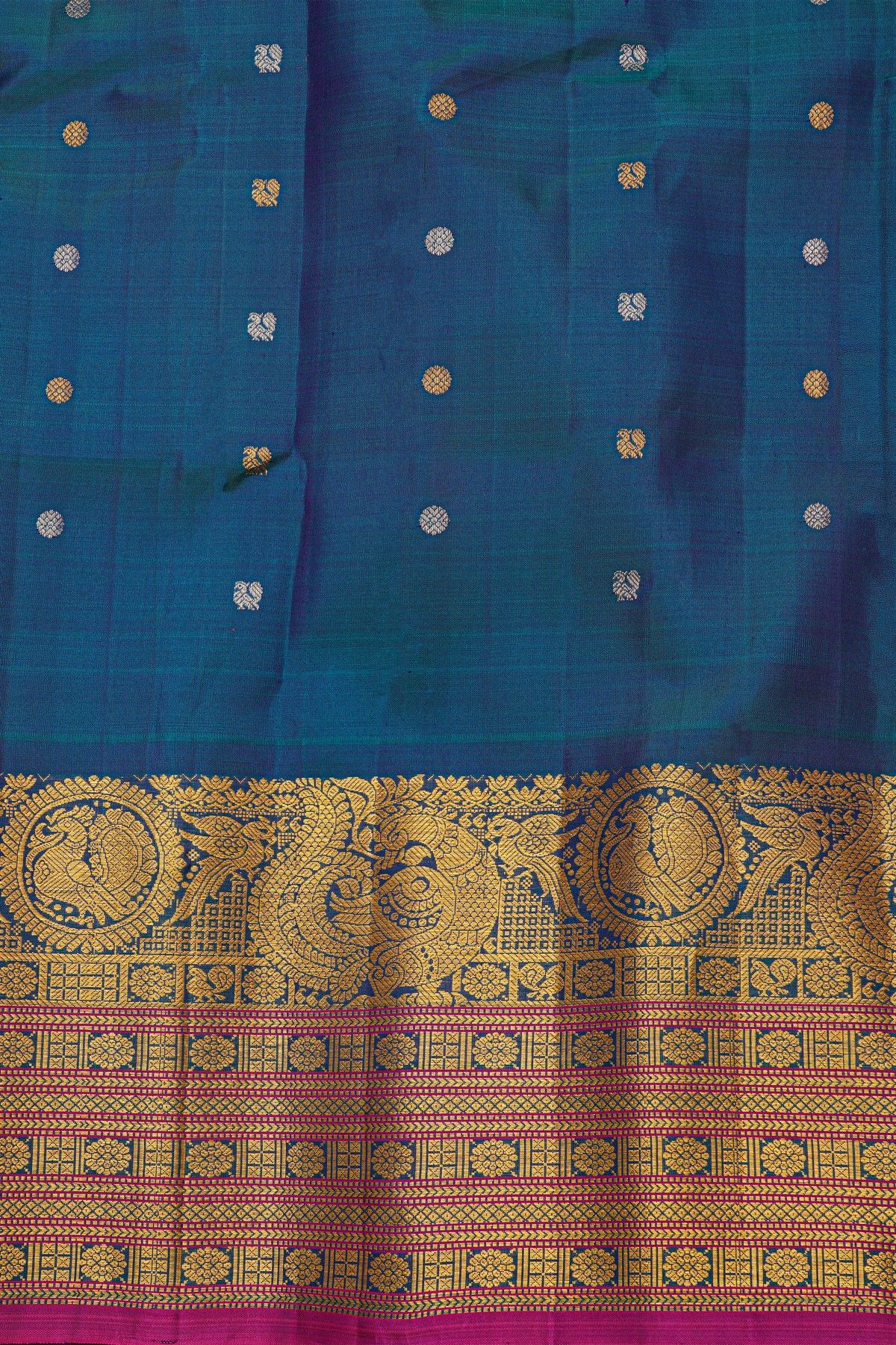 Gadwal Silk Mustard Yellow Saree