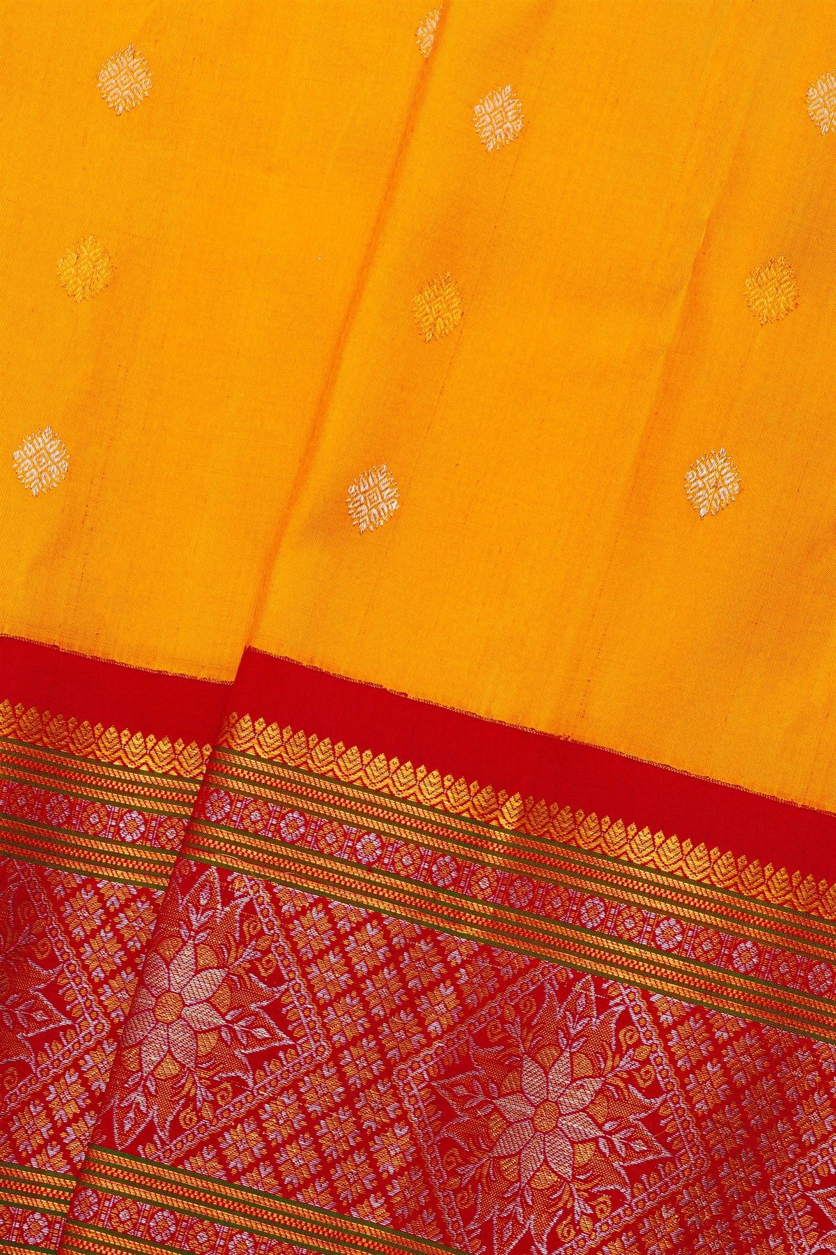Gadwal Silk Mustard Saree