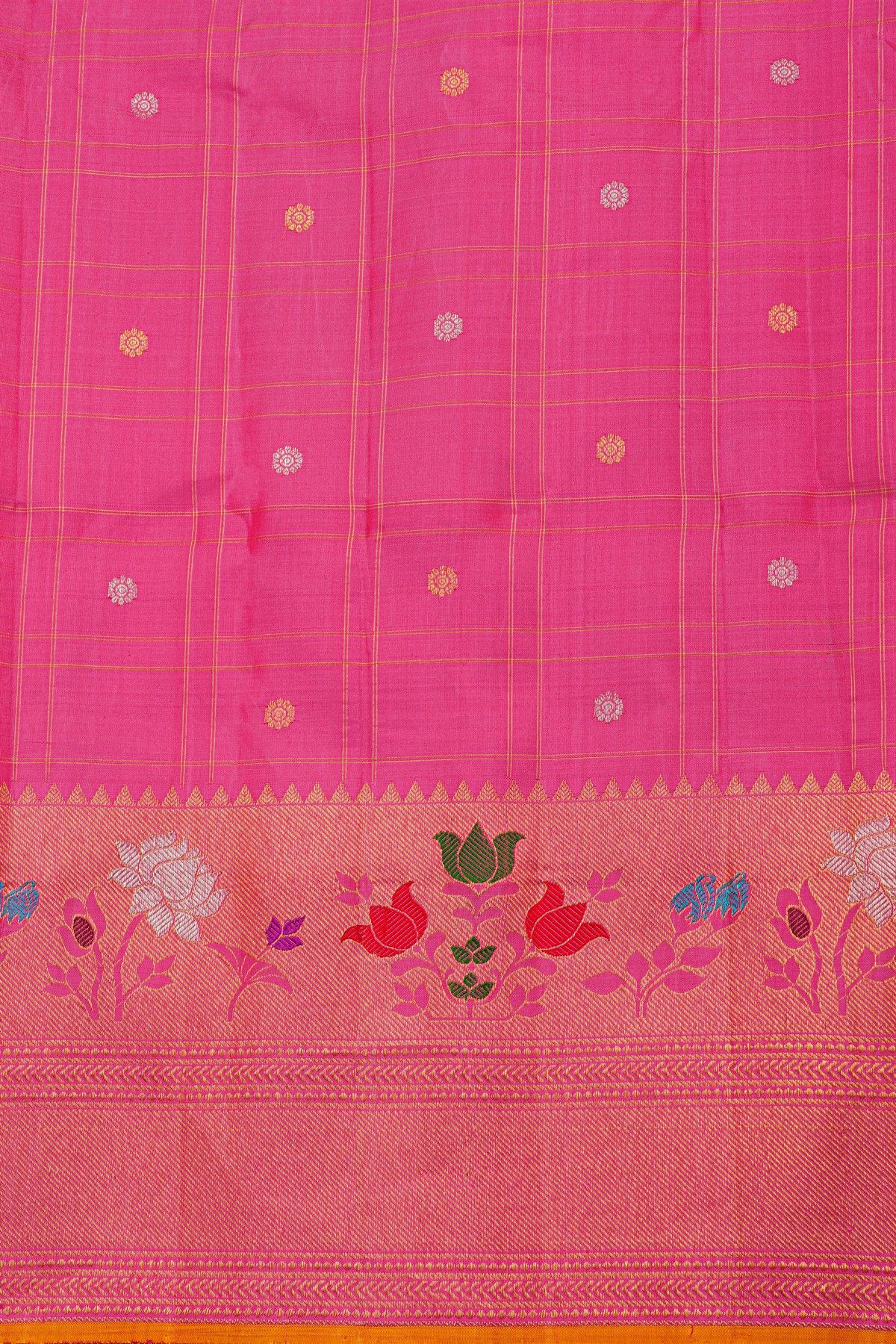 Gadwal Silk Bottle Green Saree