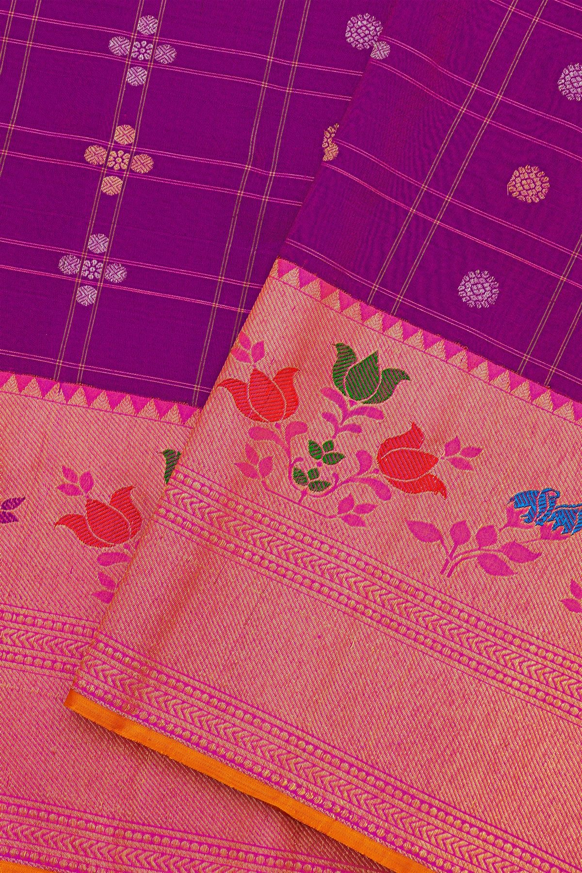 Gadwal Silk Purple Saree