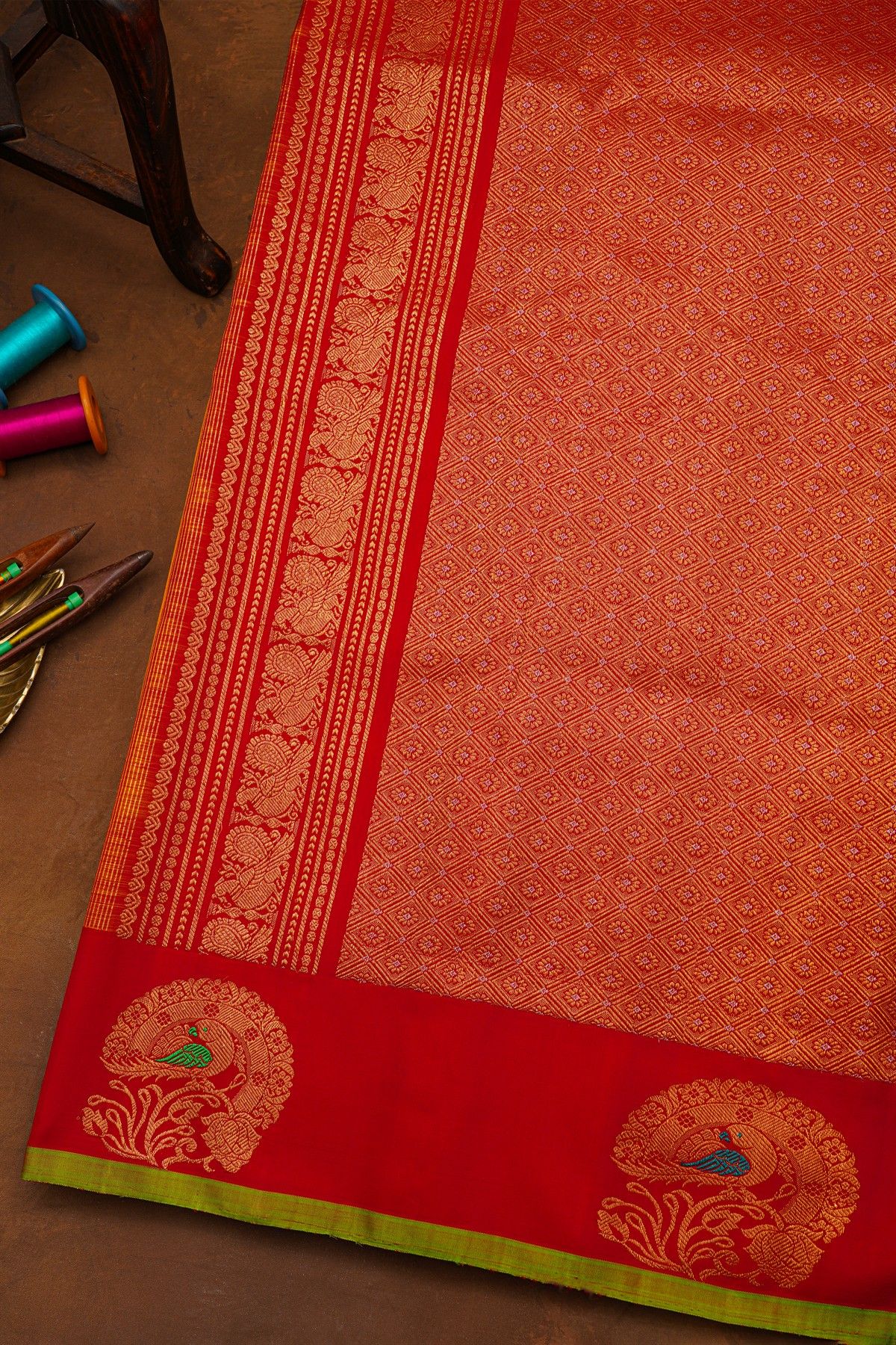 Gadwal Silk Mustard Saree