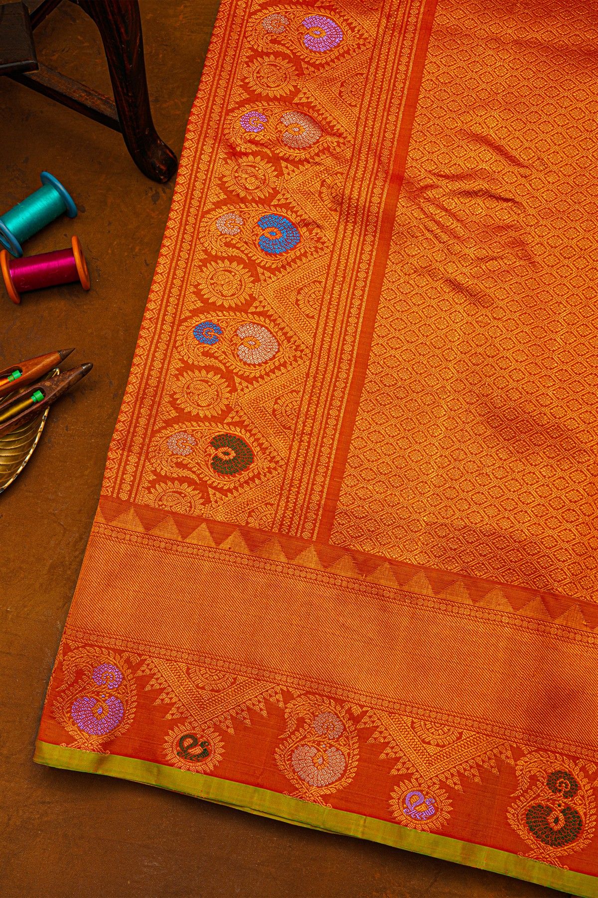 Gadwal Silk Mustard Saree
