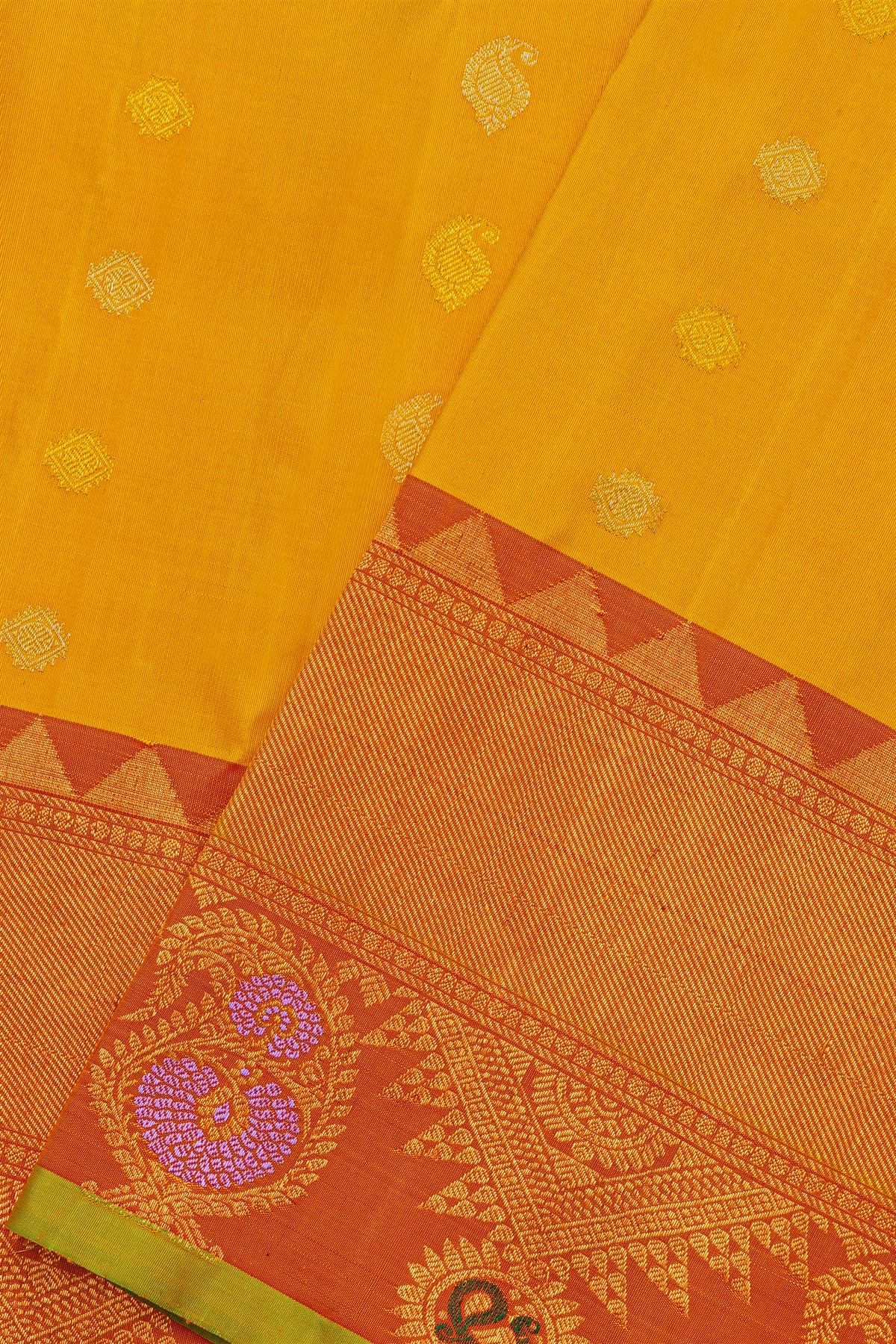 Gadwal Silk Mustard Saree