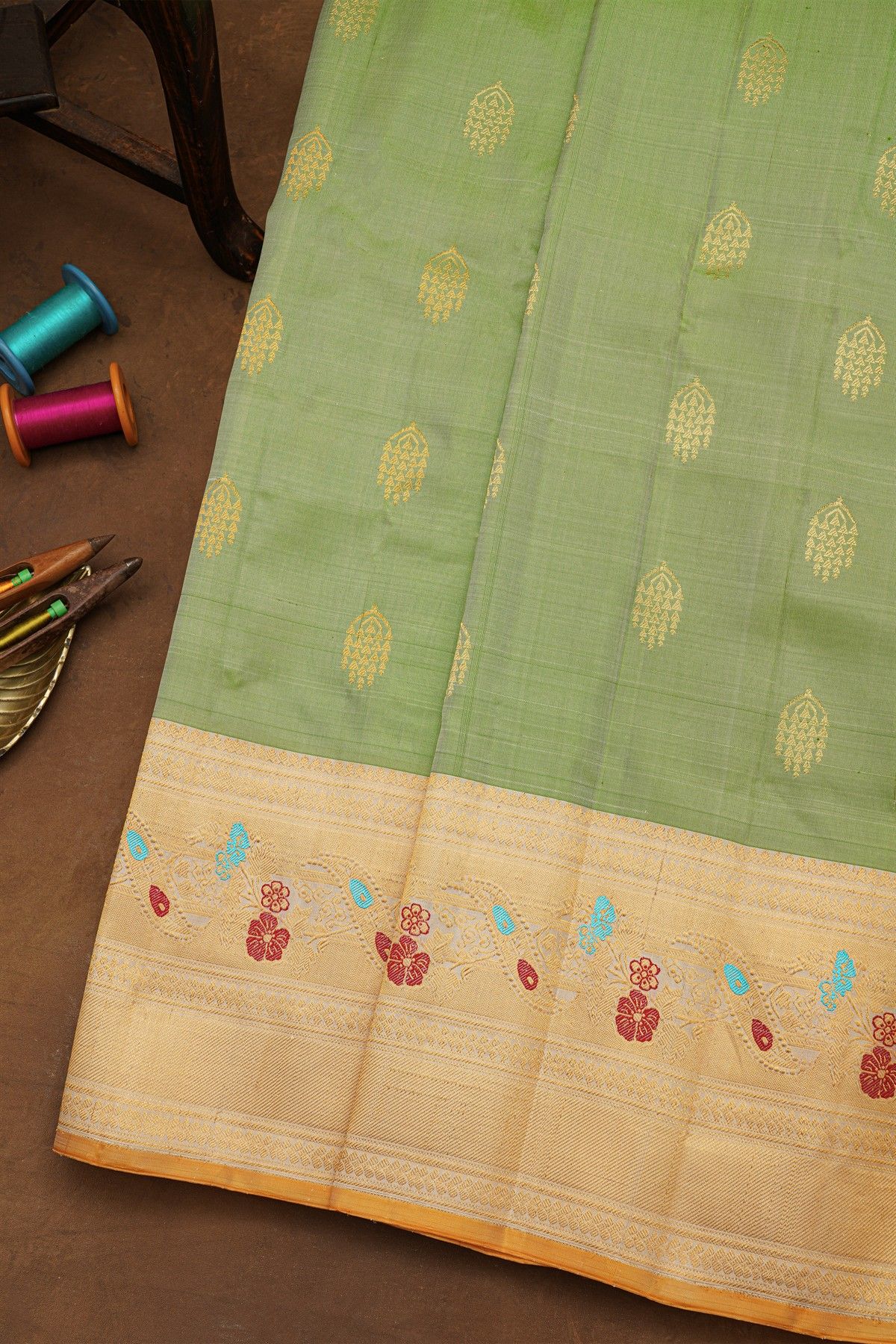 Gadwal Silk Green Saree
