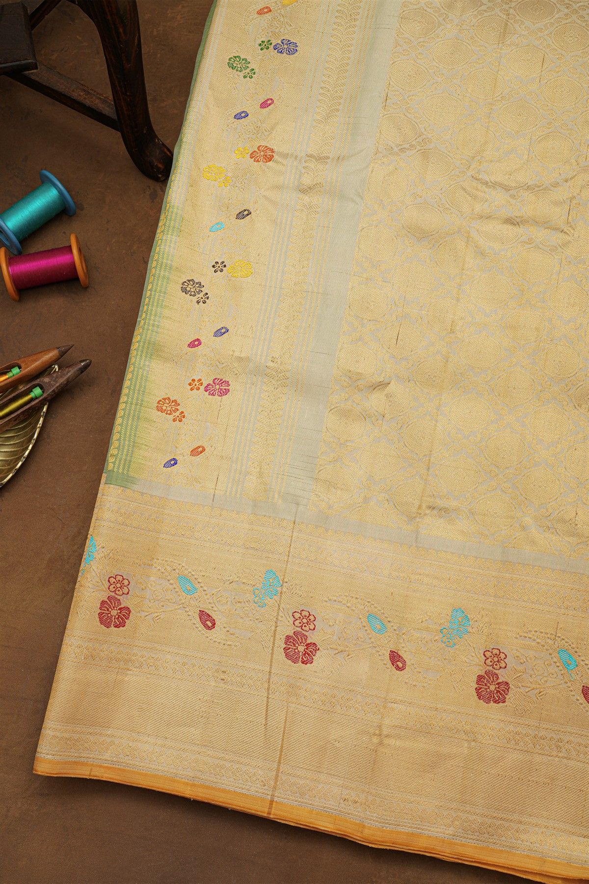 Gadwal Silk Green Saree