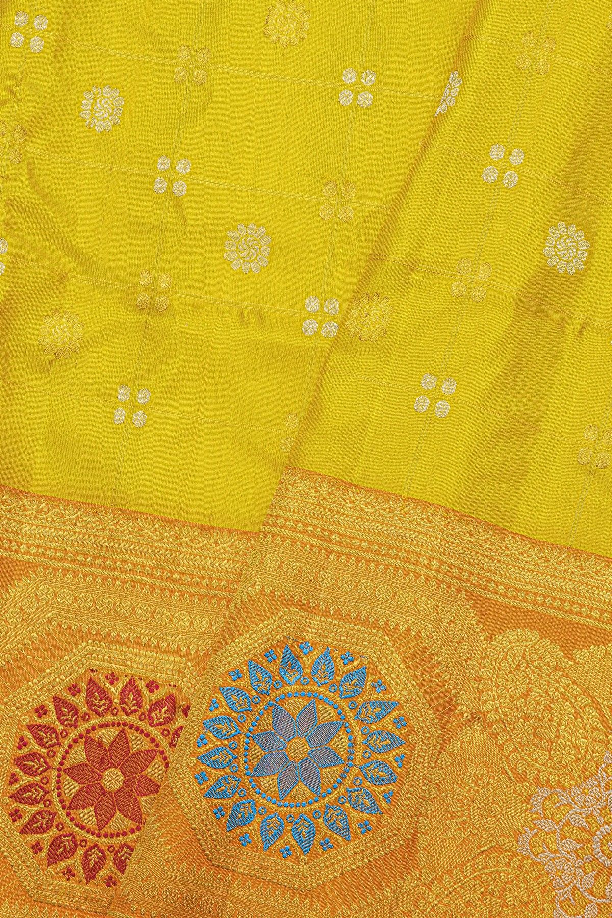 Gadwal Silk Lime Green Saree