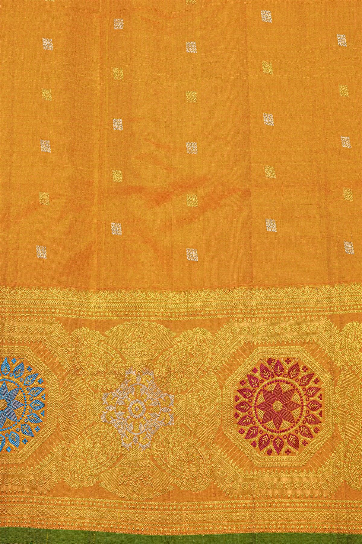 Gadwal Silk Lime Green Saree