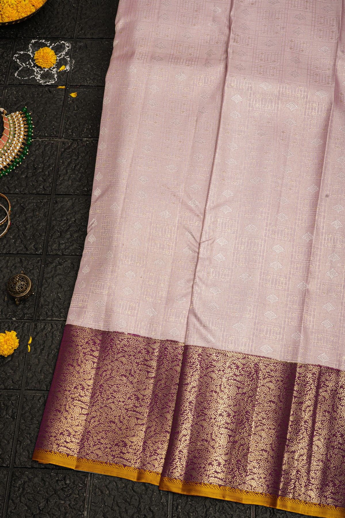 Kancheepuram Silk Lavender Saree