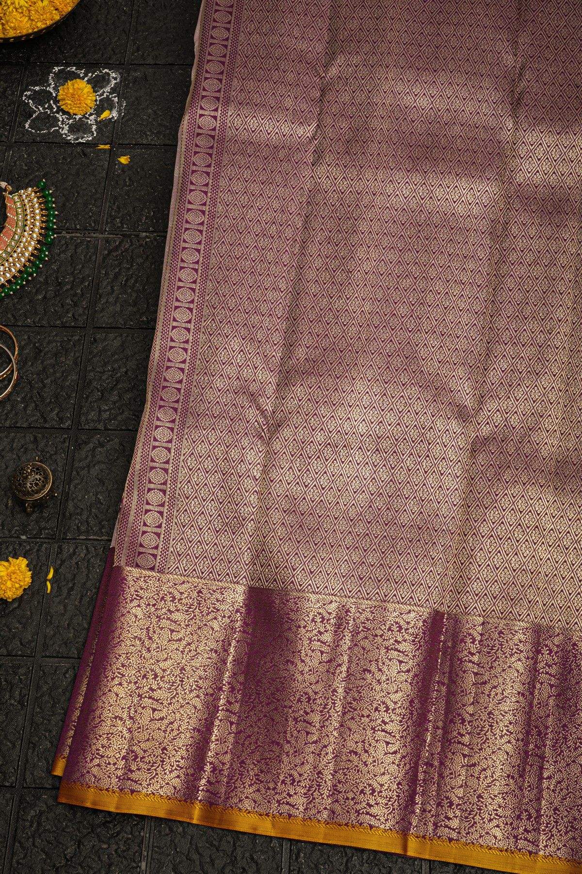 Kancheepuram Silk Lavender Saree