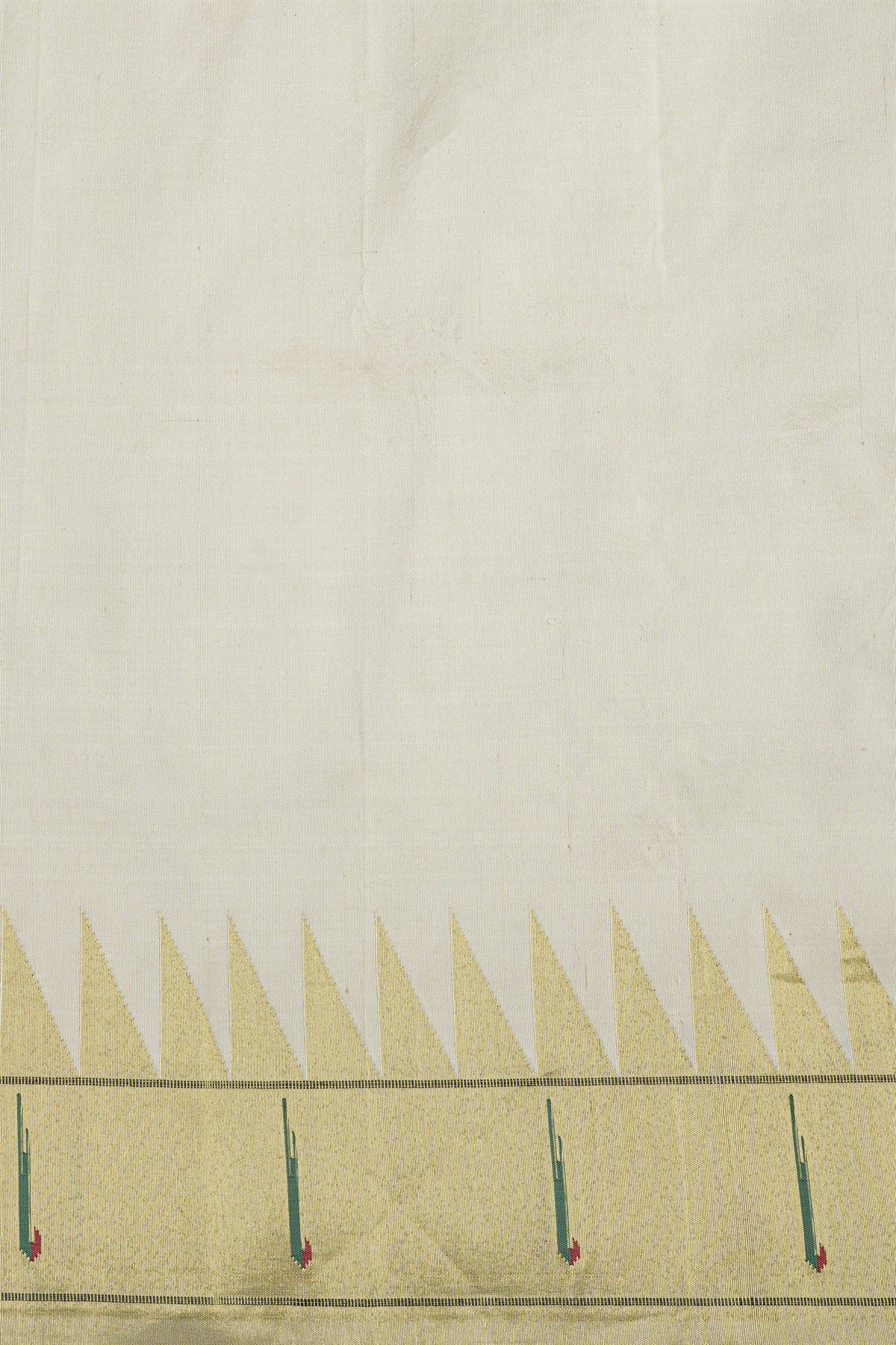 Paithani Silk Off White Saree