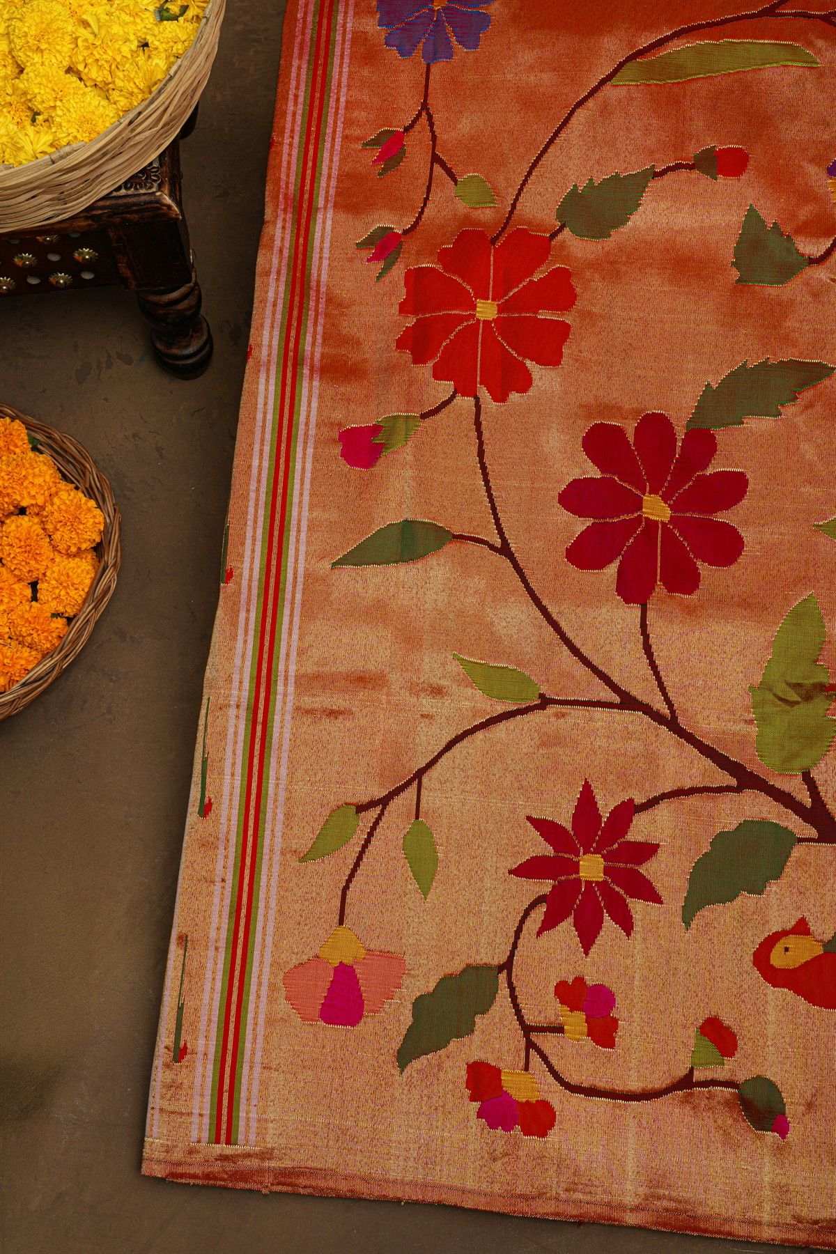 Paithani Silk Onion Pink Saree
