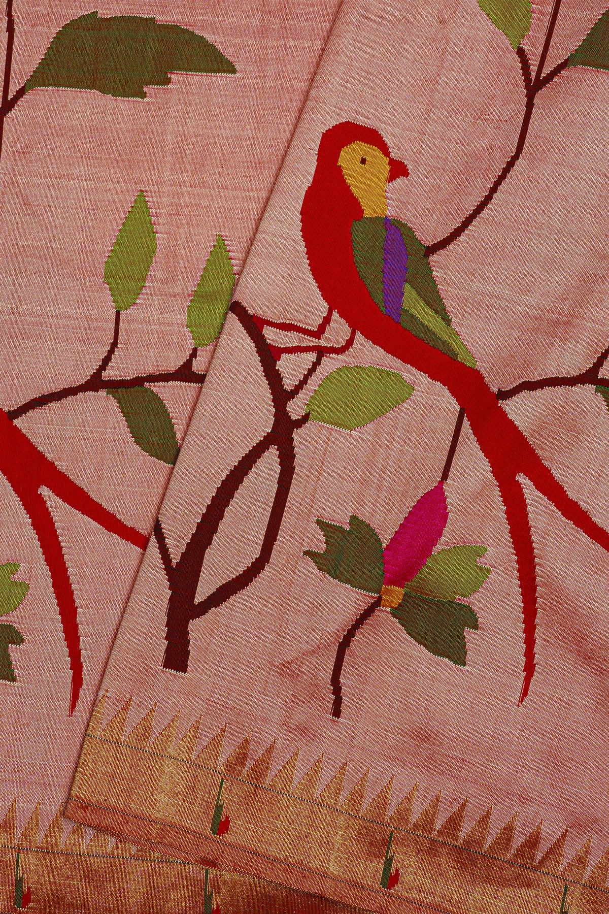 Paithani Silk Onion Pink Saree