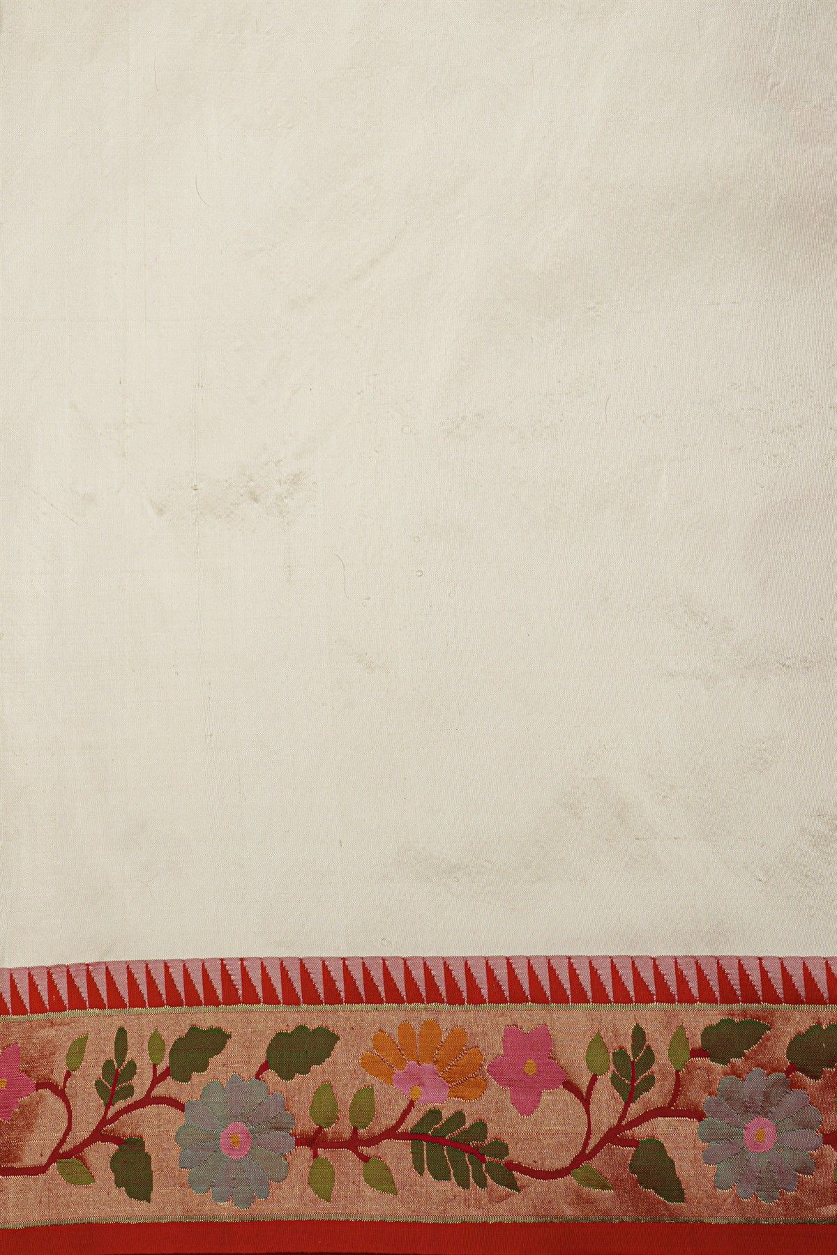 Paithani Silk Off White Saree