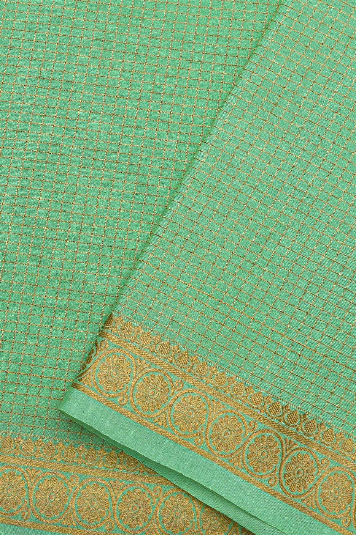 Mysore Crepe Sea Green Saree