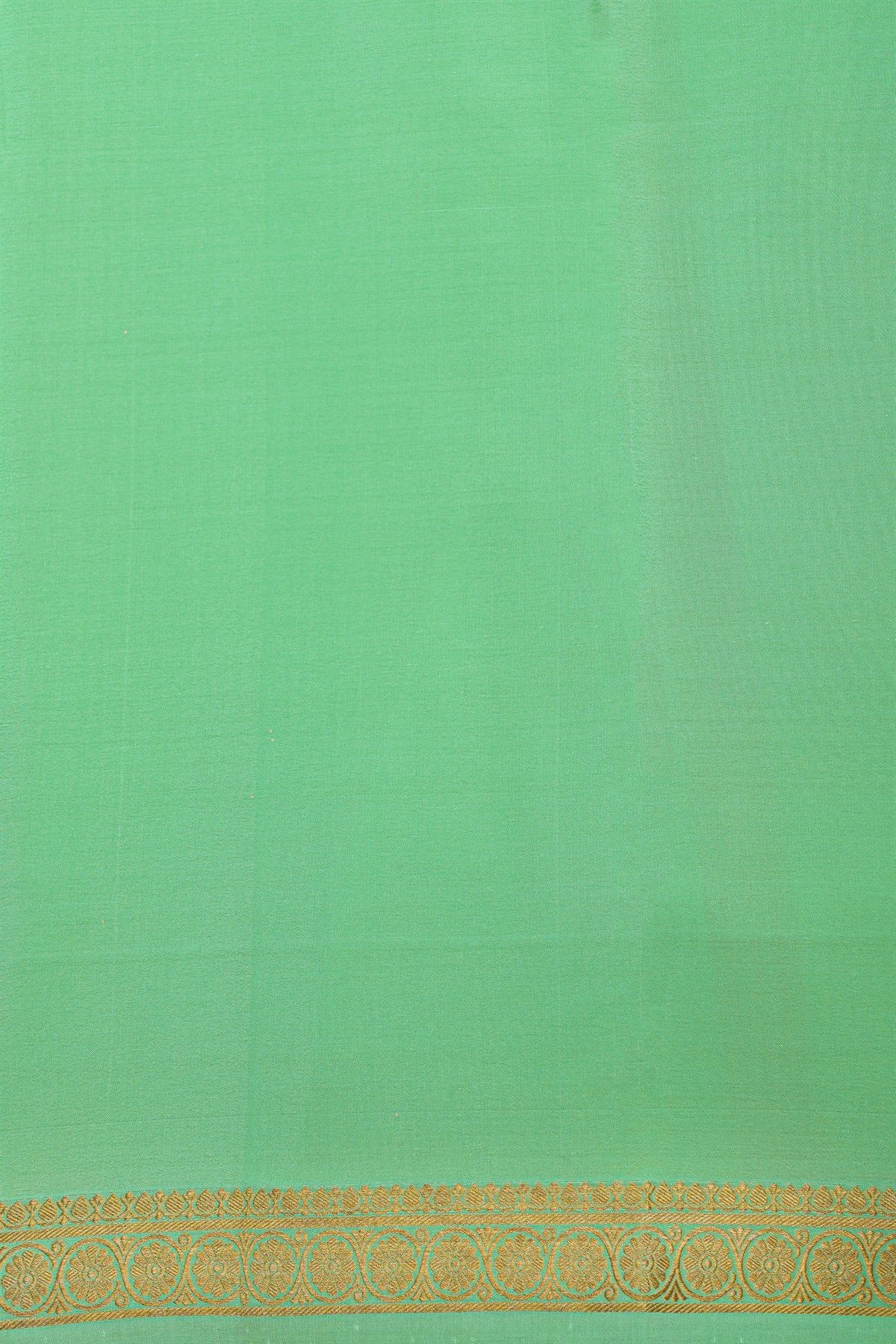 Mysore Crepe Sea Green Saree