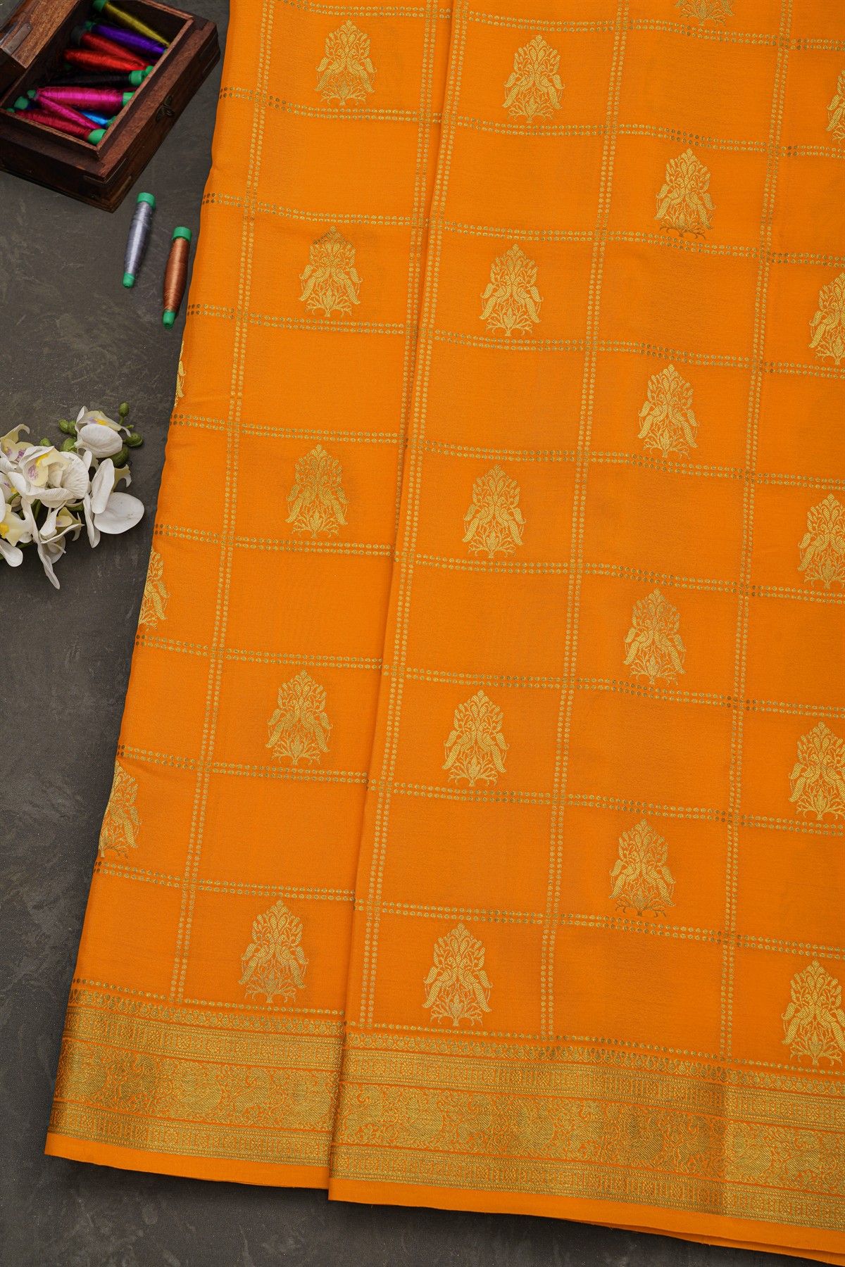 Mysore Soft Silk Orange Saree