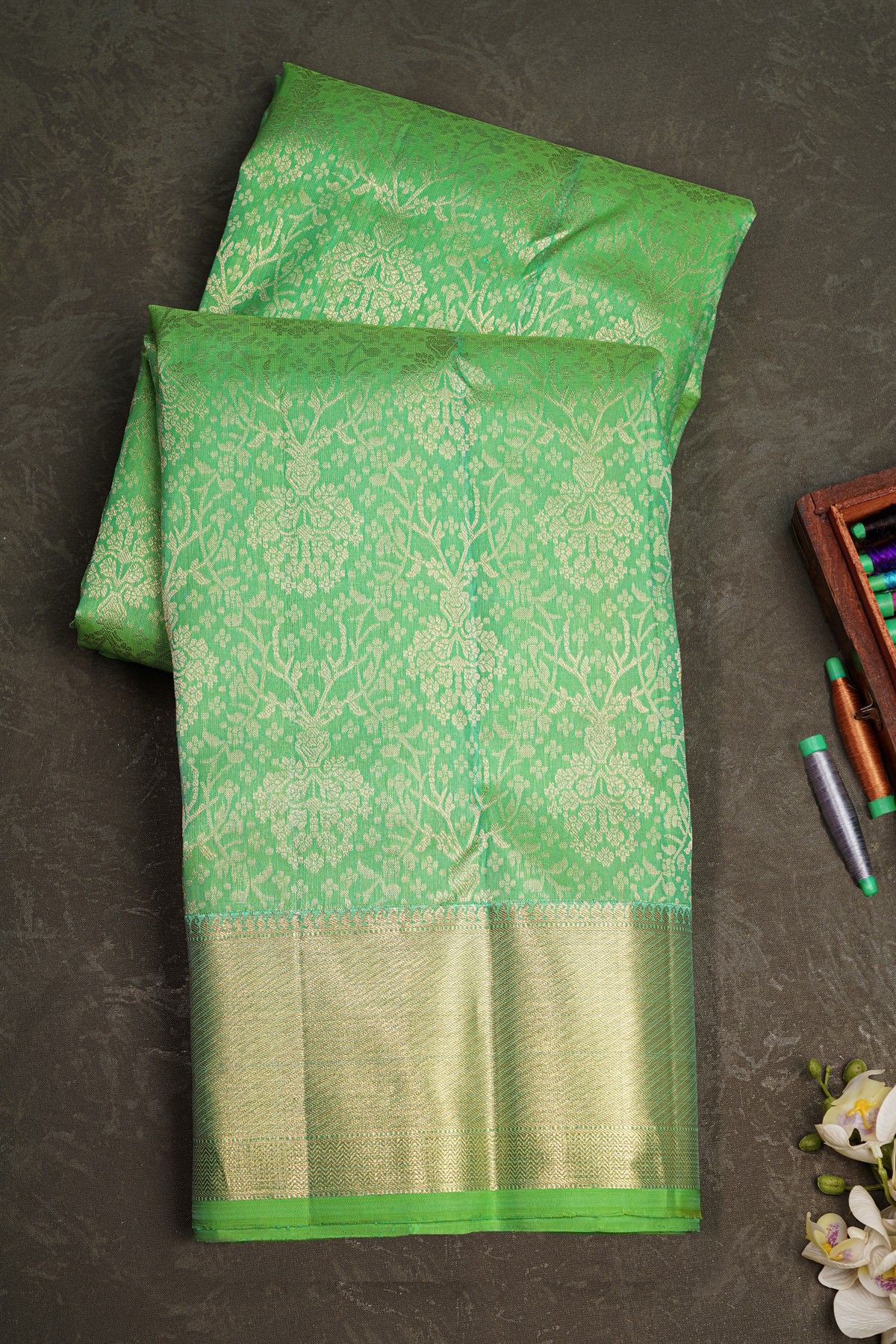 Coimbatore Soft Silk Sea Green Saree