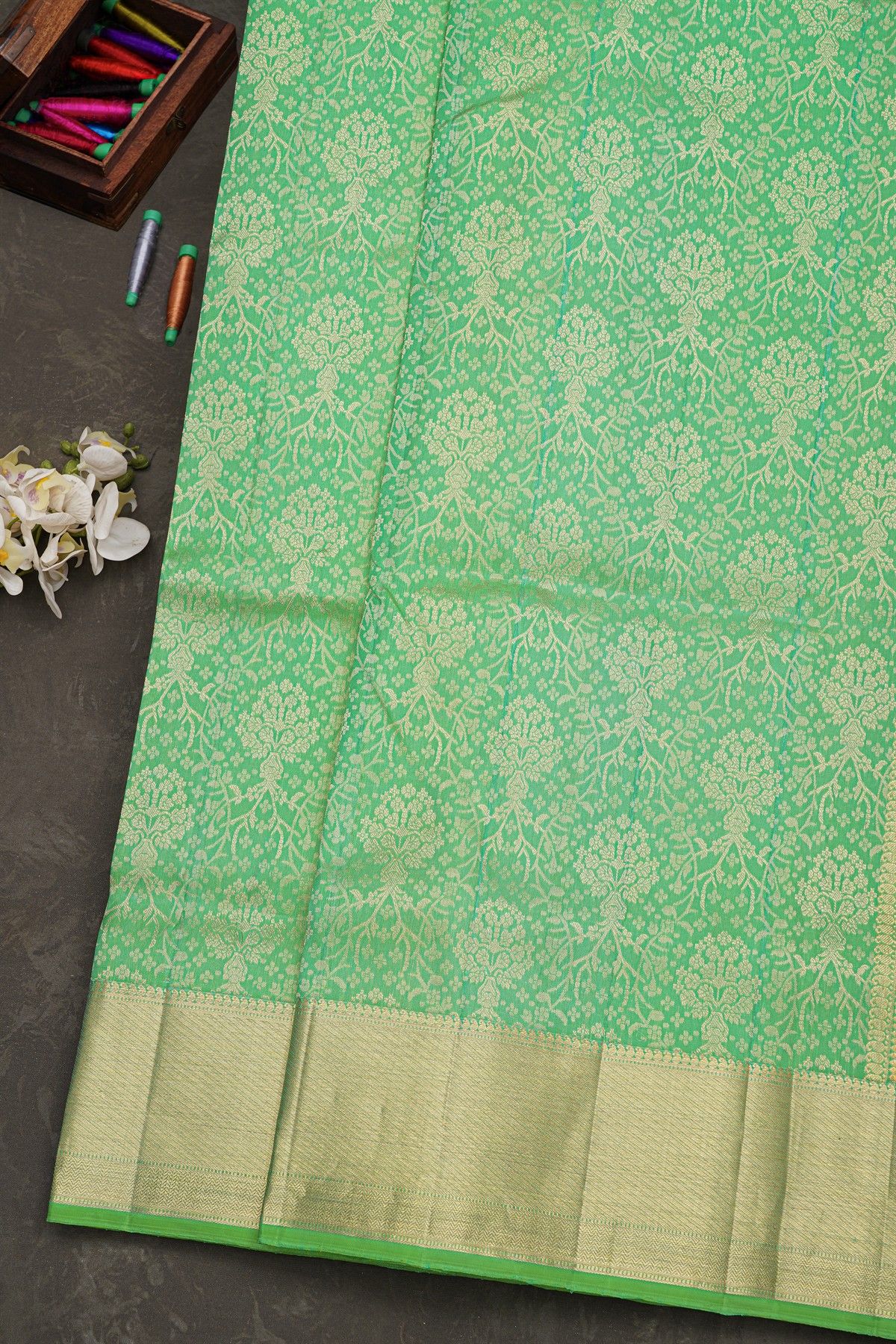 Coimbatore Soft Silk Sea Green Saree