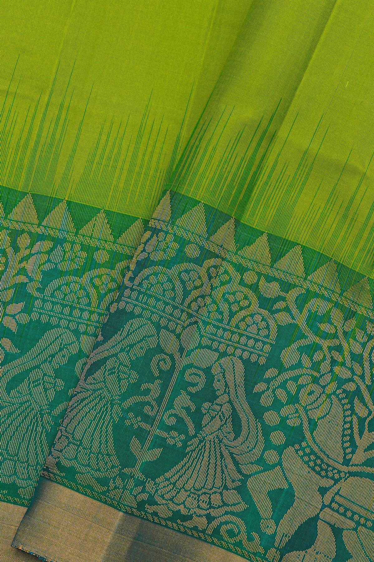 Coimbatore Soft Silk Parrot Green Saree