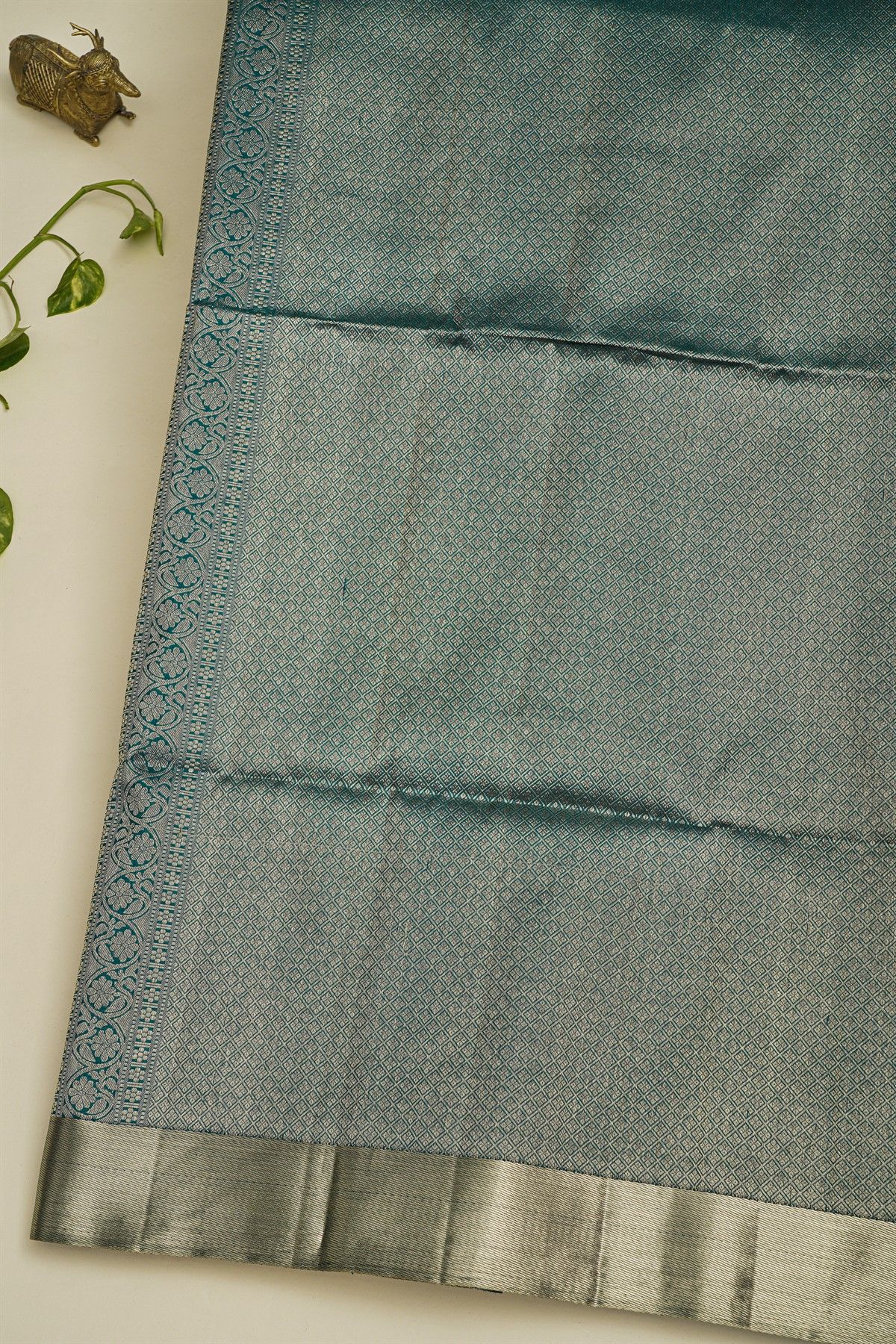 Coimbatore Soft Silk Teal Blue Saree