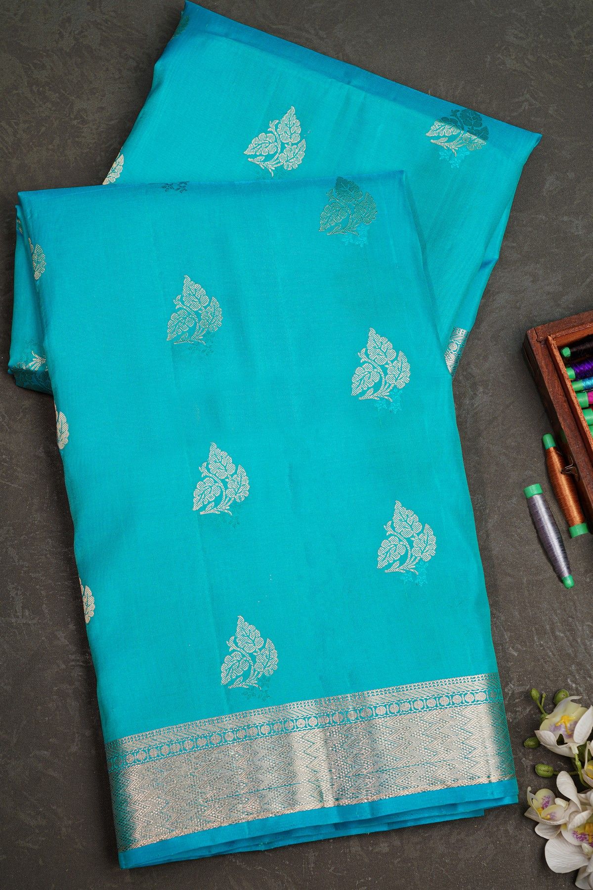 Coimbatore Soft Silk Sky Blue Saree