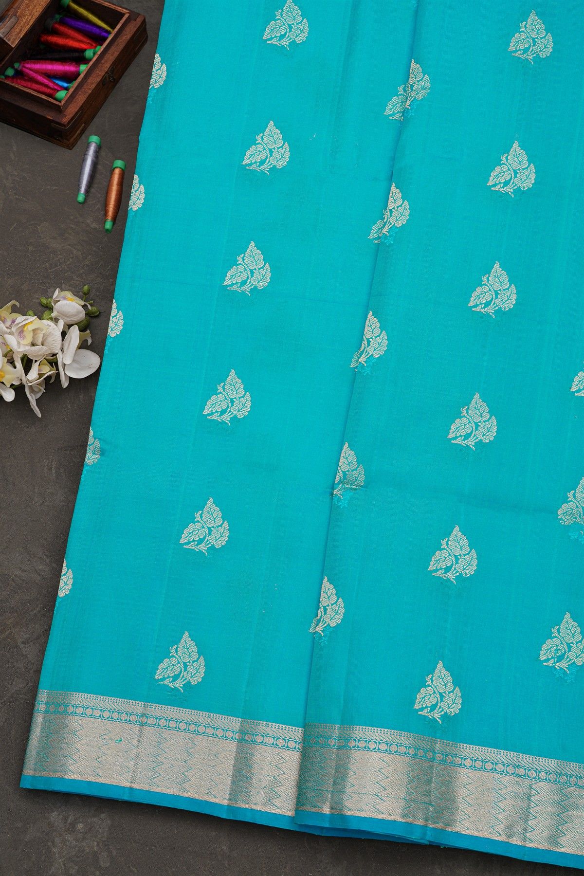 Coimbatore Soft Silk Sky Blue Saree