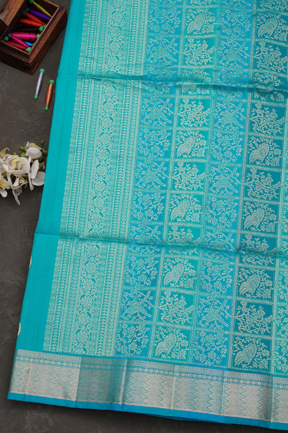 Coimbatore Soft Silk Sky Blue Saree
